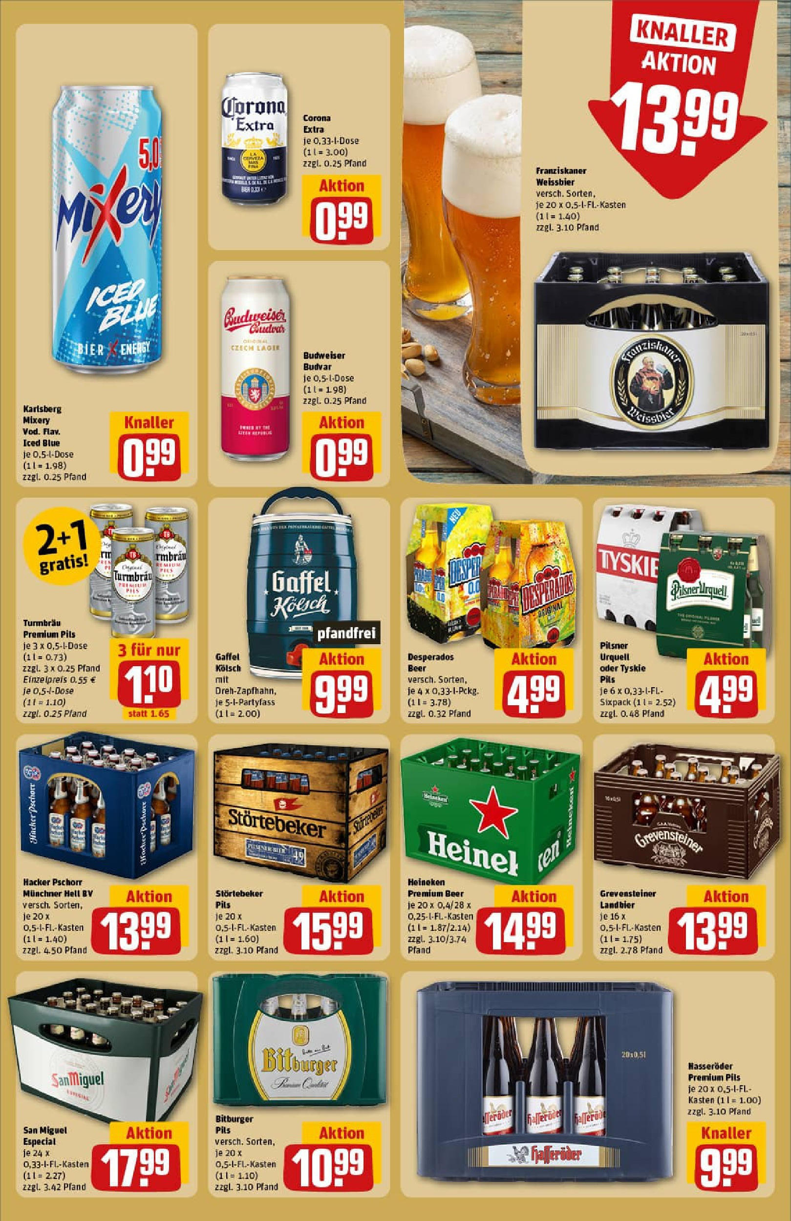 REWE Prospekt ab 24.08.2025 zum Blättern » Angebote | Seite: 21 | Produkte: Franziskaner, Energy, Heineken, Budweiser