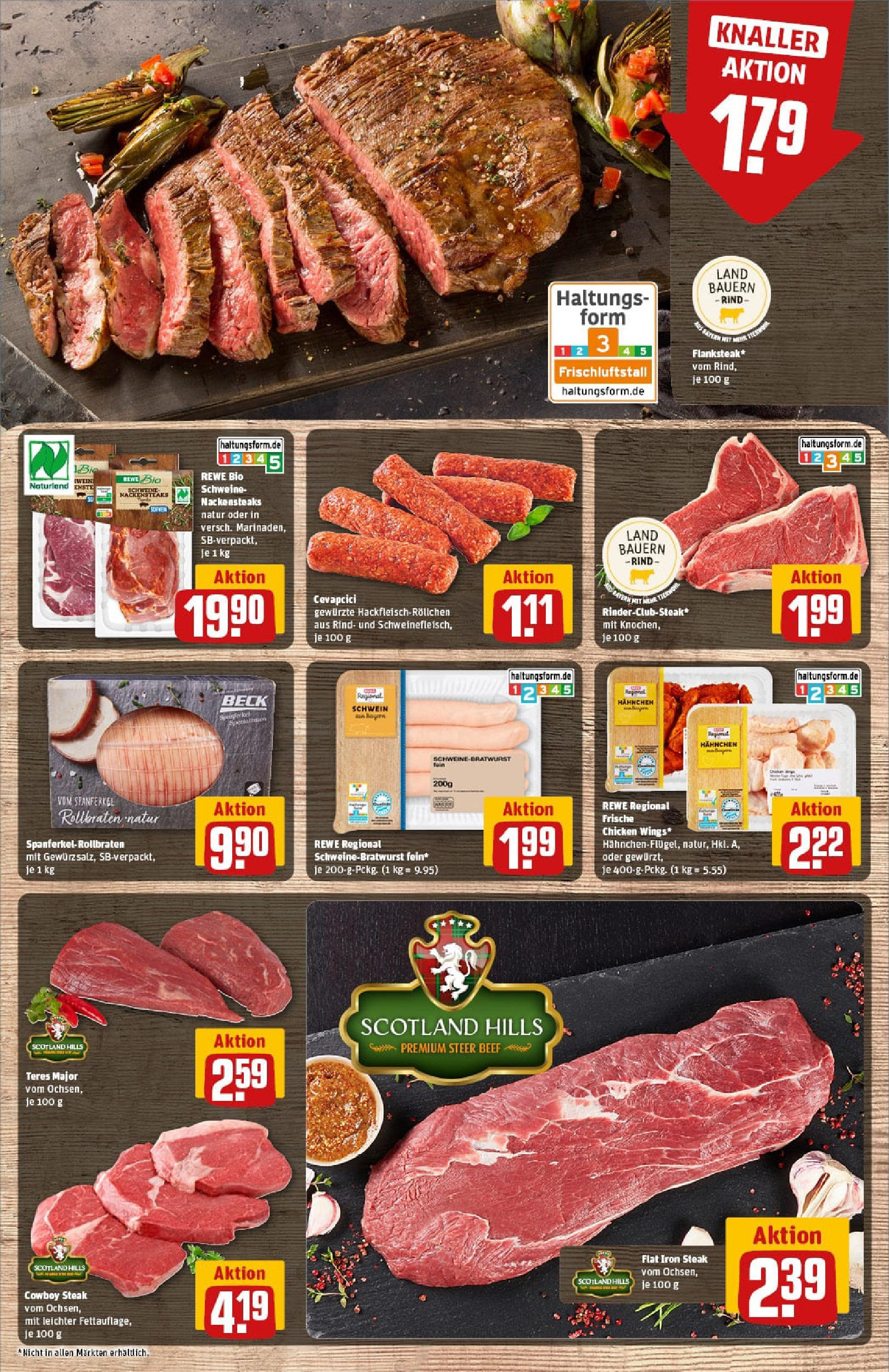 REWE Prospekt ab 24.08.2025 zum Blättern » Angebote | Seite: 9 | Produkte: Nackensteaks, Hahnchen, Cevapcici, Steak REWE Prospekt ab 24.08.2025 zum Blättern » Angebote | Seite: 9 | Produkte: Nackensteaks, Hahnchen, Cevapcici, Steak