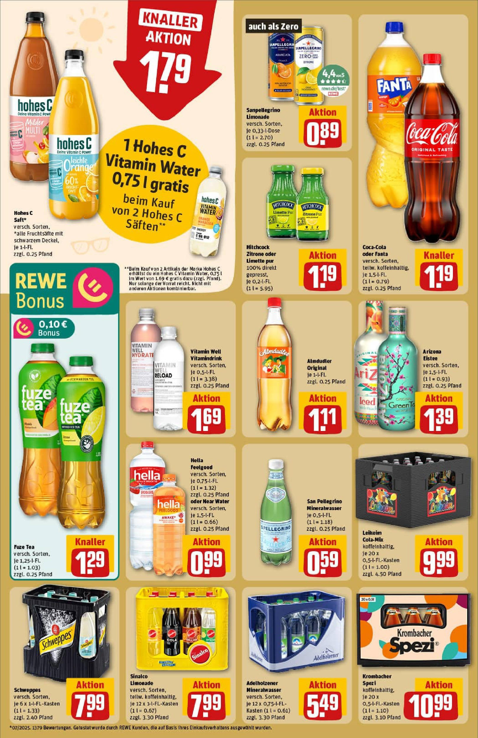 REWE Prospekt ab 24.08.2025 zum Blättern » Angebote | Seite: 20 | Produkte: Fuze tea, Cola, Schweppes, Limette REWE Prospekt ab 24.08.2025 zum Blättern » Angebote | Seite: 20 | Produkte: Fuze tea, Cola, Schweppes, Limette