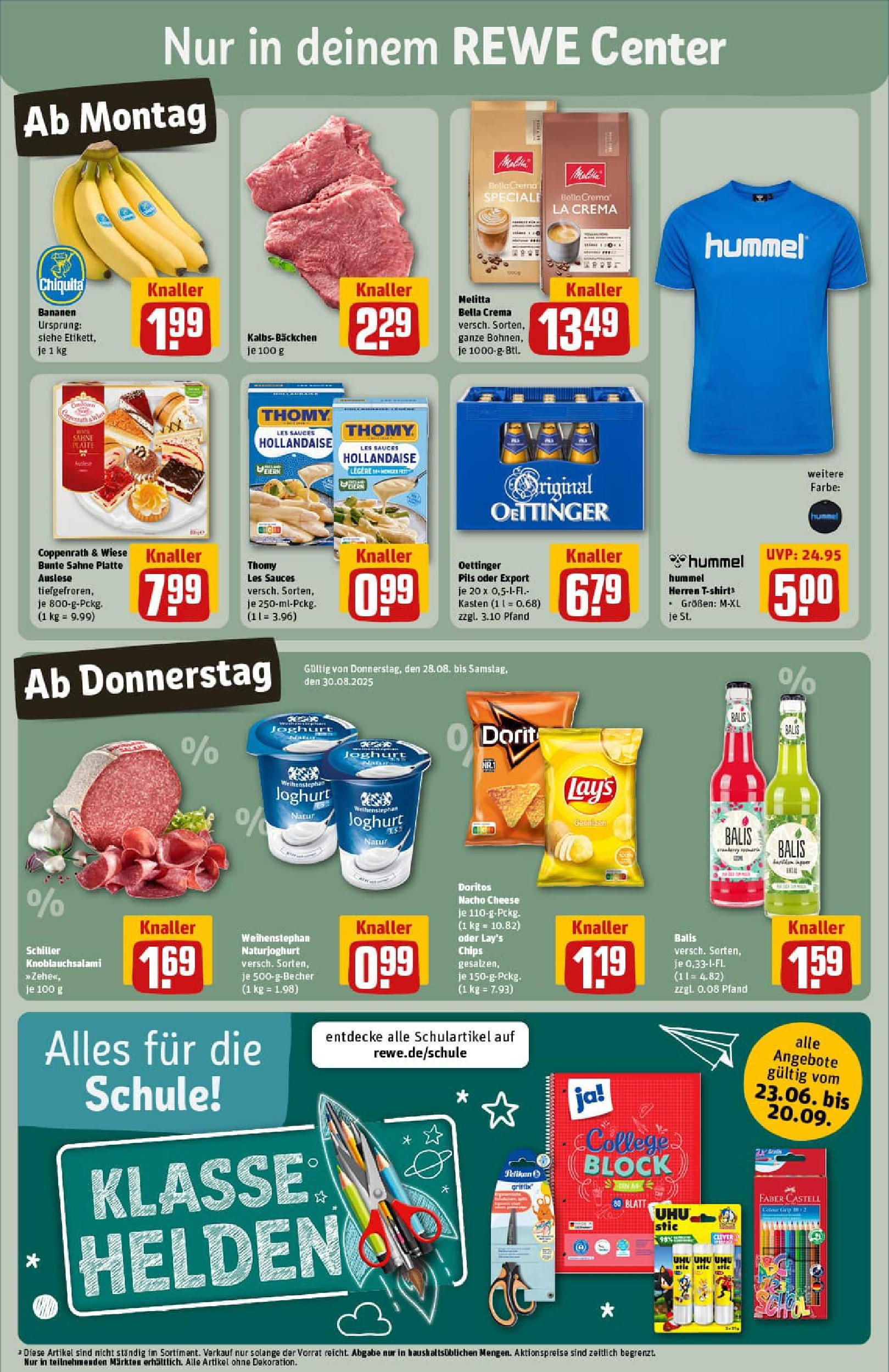 REWE Prospekt ab 24.08.2025 zum Blättern » Angebote | Seite: 3 | Produkte: Melitta, Joghurt, Bananen, Chips REWE Prospekt ab 24.08.2025 zum Blättern » Angebote | Seite: 3 | Produkte: Melitta, Joghurt, Bananen, Chips