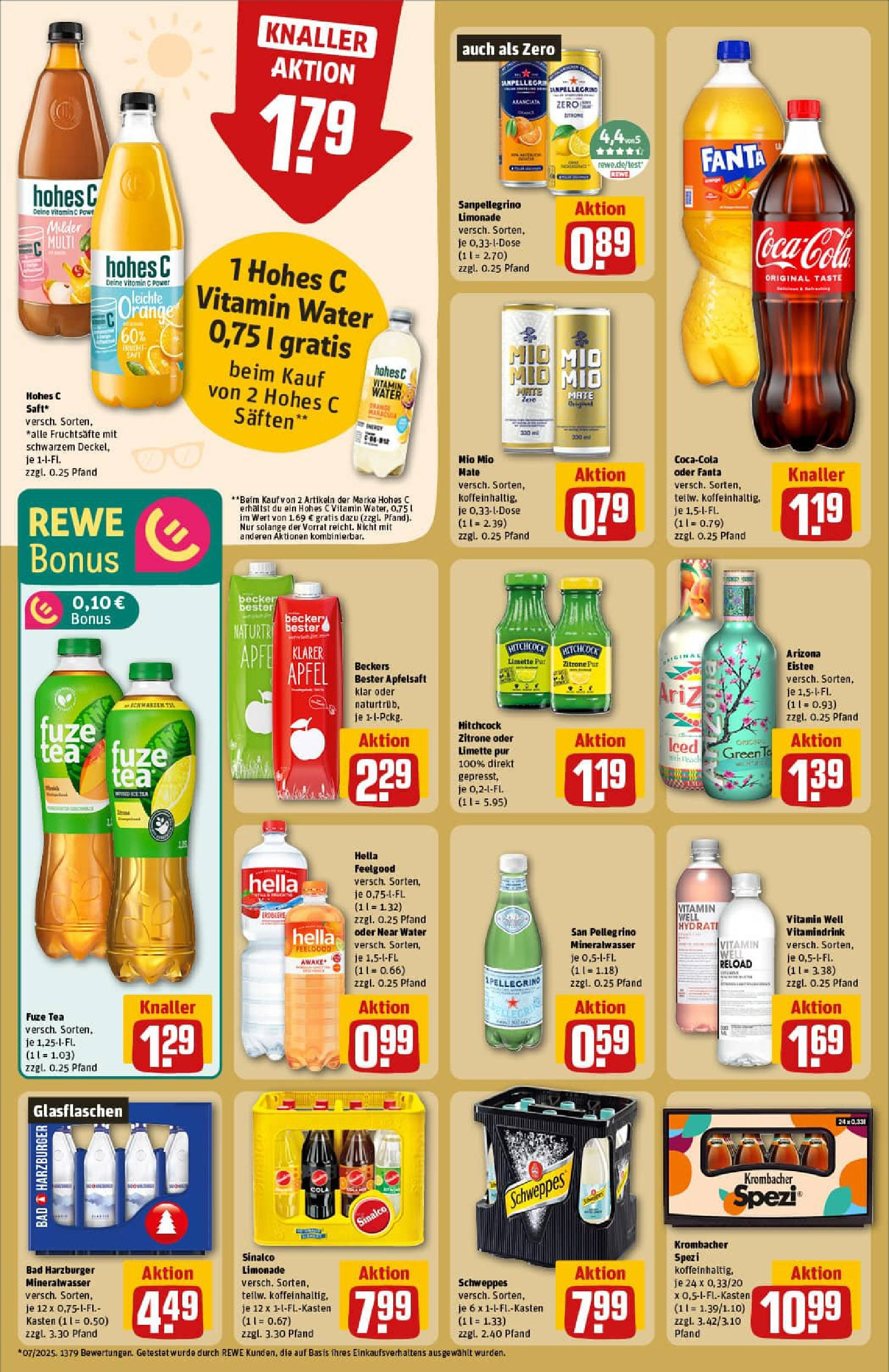 REWE Prospekt ab 24.08.2025 zum Blättern » Angebote | Seite: 16 | Produkte: Cola, Apfelsaft, Mineralwasser, Apple REWE Prospekt ab 24.08.2025 zum Blättern » Angebote | Seite: 16 | Produkte: Cola, Apfelsaft, Mineralwasser, Apple