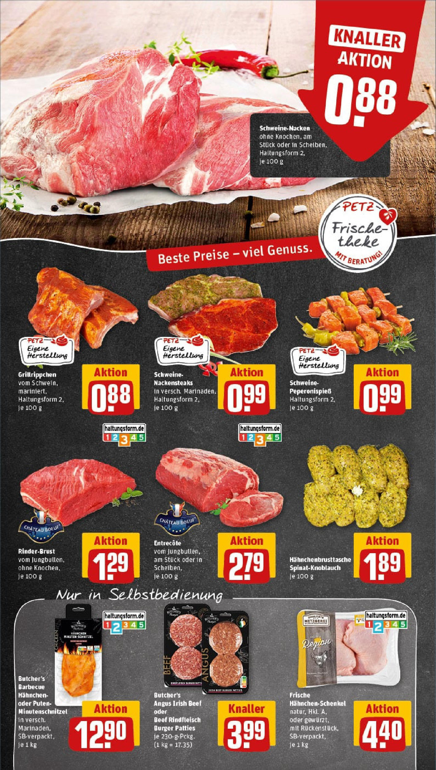 REWE Prospekt ab 24.08.2025 zum Blättern » Angebote | Seite: 8 | Produkte: Hahnchen, Hahnchenschenkel, Burger, Entrecote REWE Prospekt ab 24.08.2025 zum Blättern » Angebote | Seite: 8 | Produkte: Hahnchen, Hahnchenschenkel, Burger, Entrecote