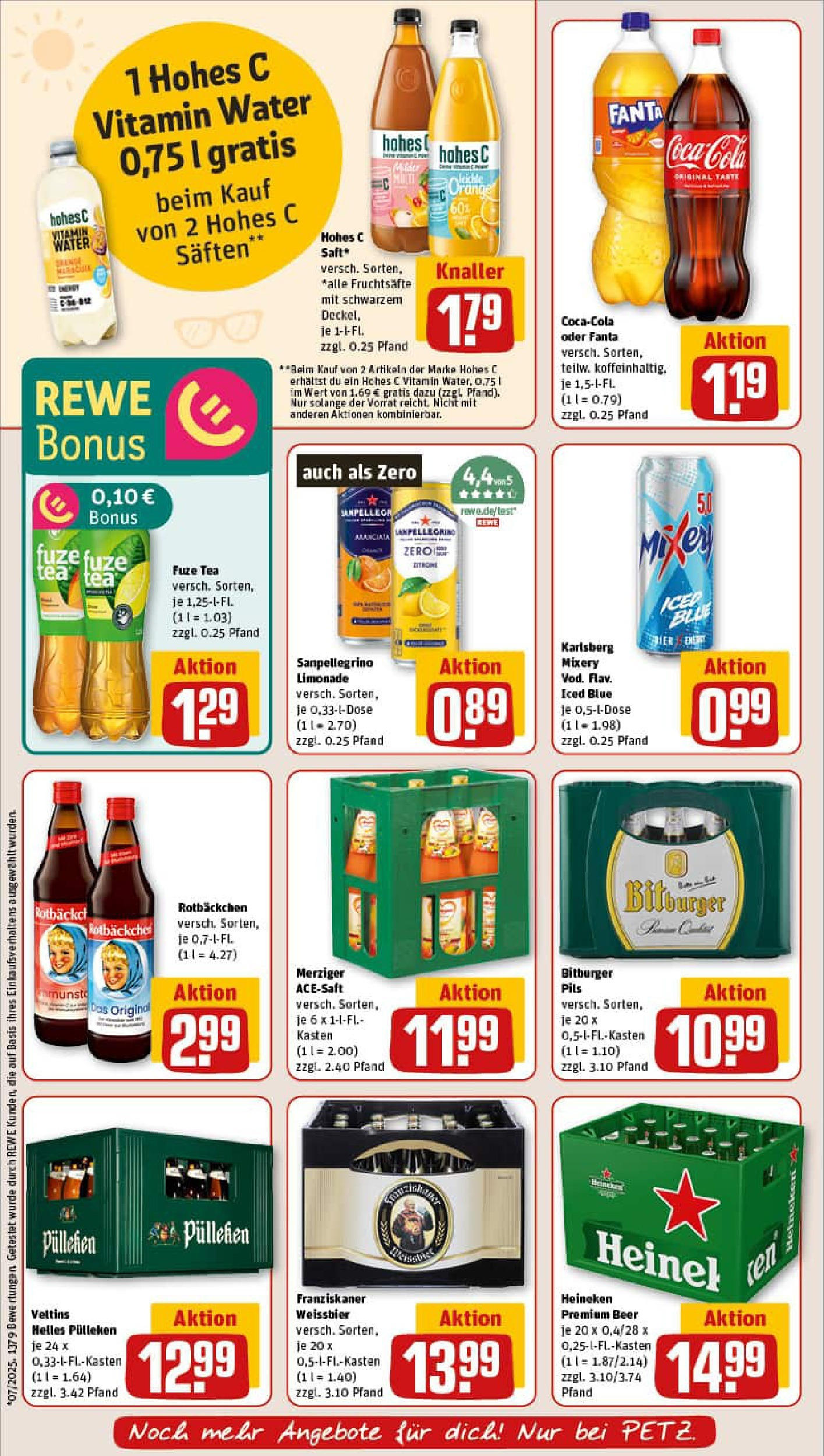 REWE Prospekt ab 24.08.2025 zum Blättern » Angebote | Seite: 19 | Produkte: Coca cola, Fanta, Cola, Limonade REWE Prospekt ab 24.08.2025 zum Blättern » Angebote | Seite: 19 | Produkte: Coca cola, Fanta, Cola, Limonade