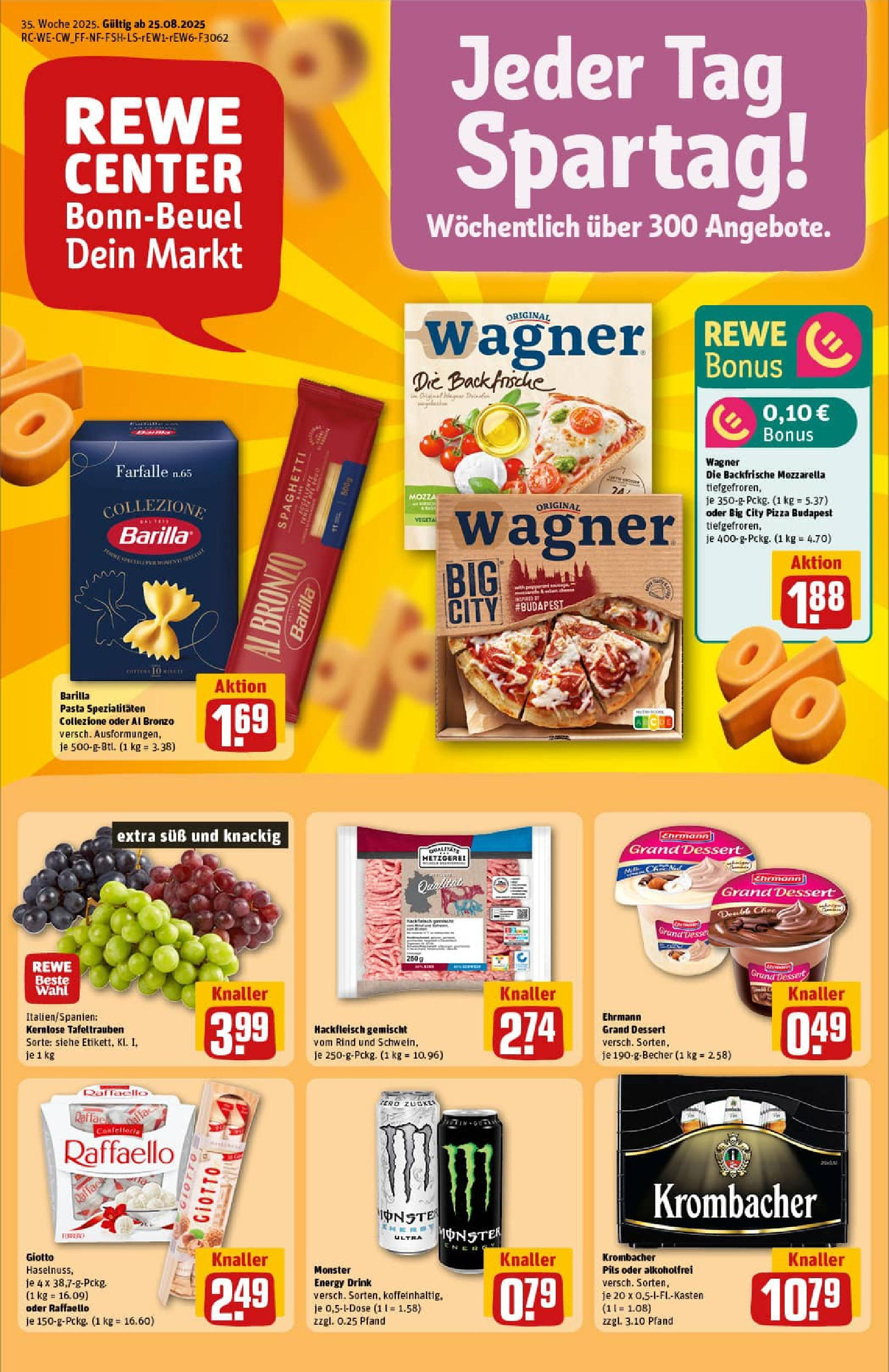 REWE Prospekt ab 24.08.2025 zum Blättern » Angebote | Seite: 1 | Produkte: Energy, Ehrmann grand dessert, Mozzarella, Hackfleisch REWE Prospekt ab 24.08.2025 zum Blättern » Angebote | Seite: 1 | Produkte: Energy, Ehrmann grand dessert, Mozzarella, Hackfleisch