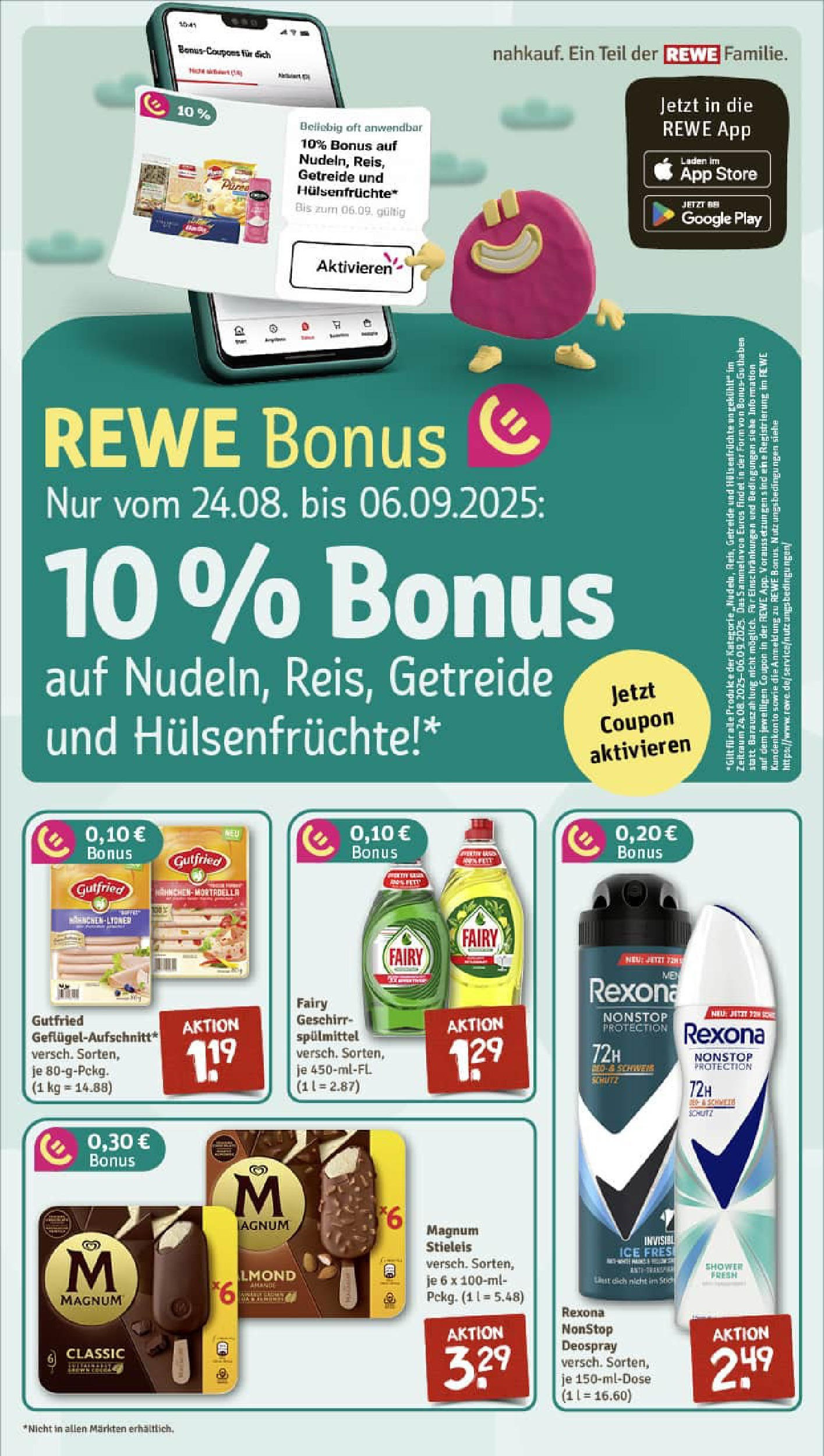 REWE Prospekt ab 24.08.2025 zum Blättern » Angebote | Seite: 5 | Produkte: Deodorant, Deospray, Getreide REWE Prospekt ab 24.08.2025 zum Blättern » Angebote | Seite: 5 | Produkte: Deodorant, Deospray, Getreide