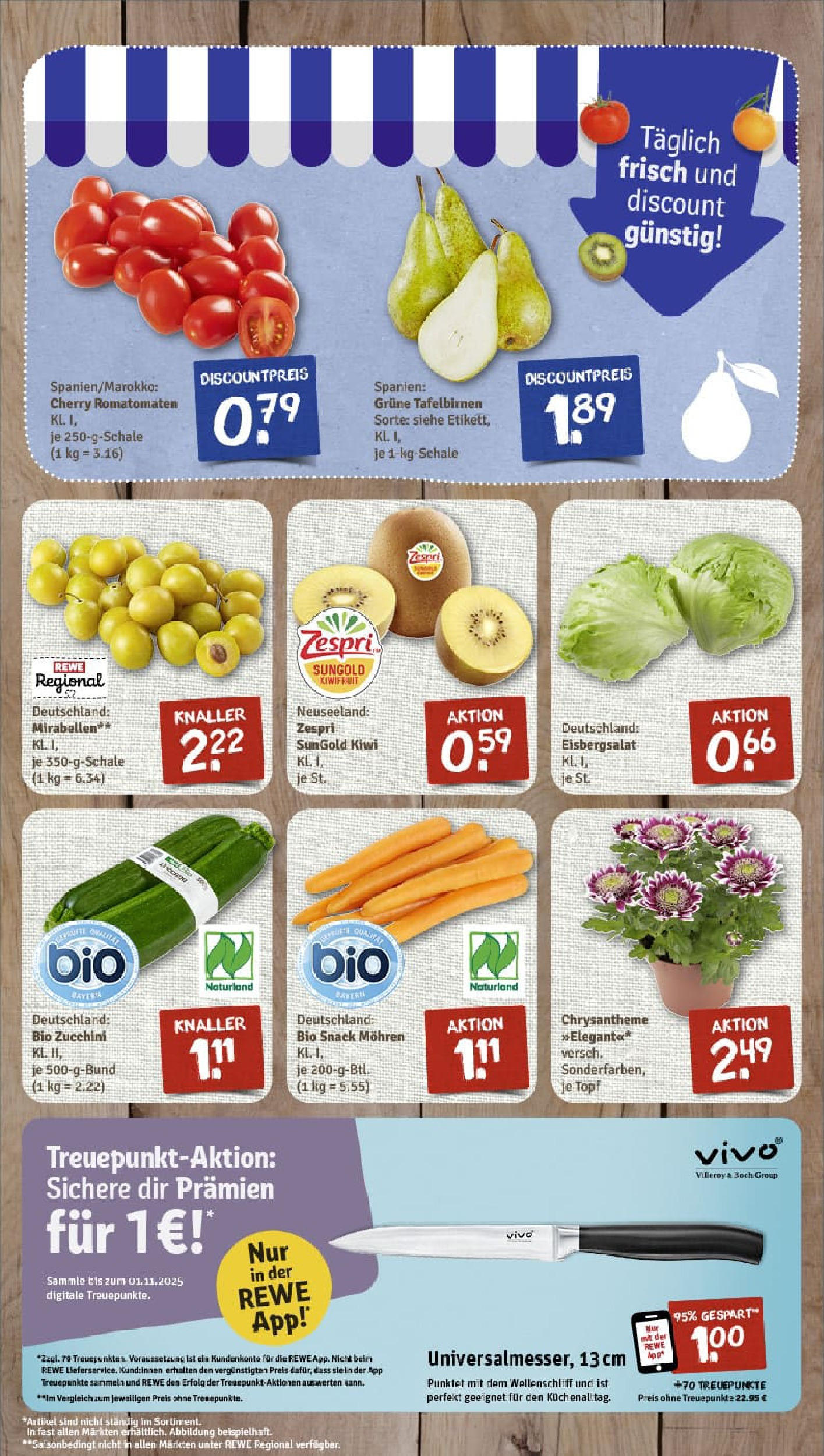 REWE Prospekt ab 24.08.2025 zum Blättern » Angebote | Seite: 3 | Produkte: Eisbergsalat, Mohren, Zucchini, Kiwi REWE Prospekt ab 24.08.2025 zum Blättern » Angebote | Seite: 3 | Produkte: Eisbergsalat, Mohren, Zucchini, Kiwi