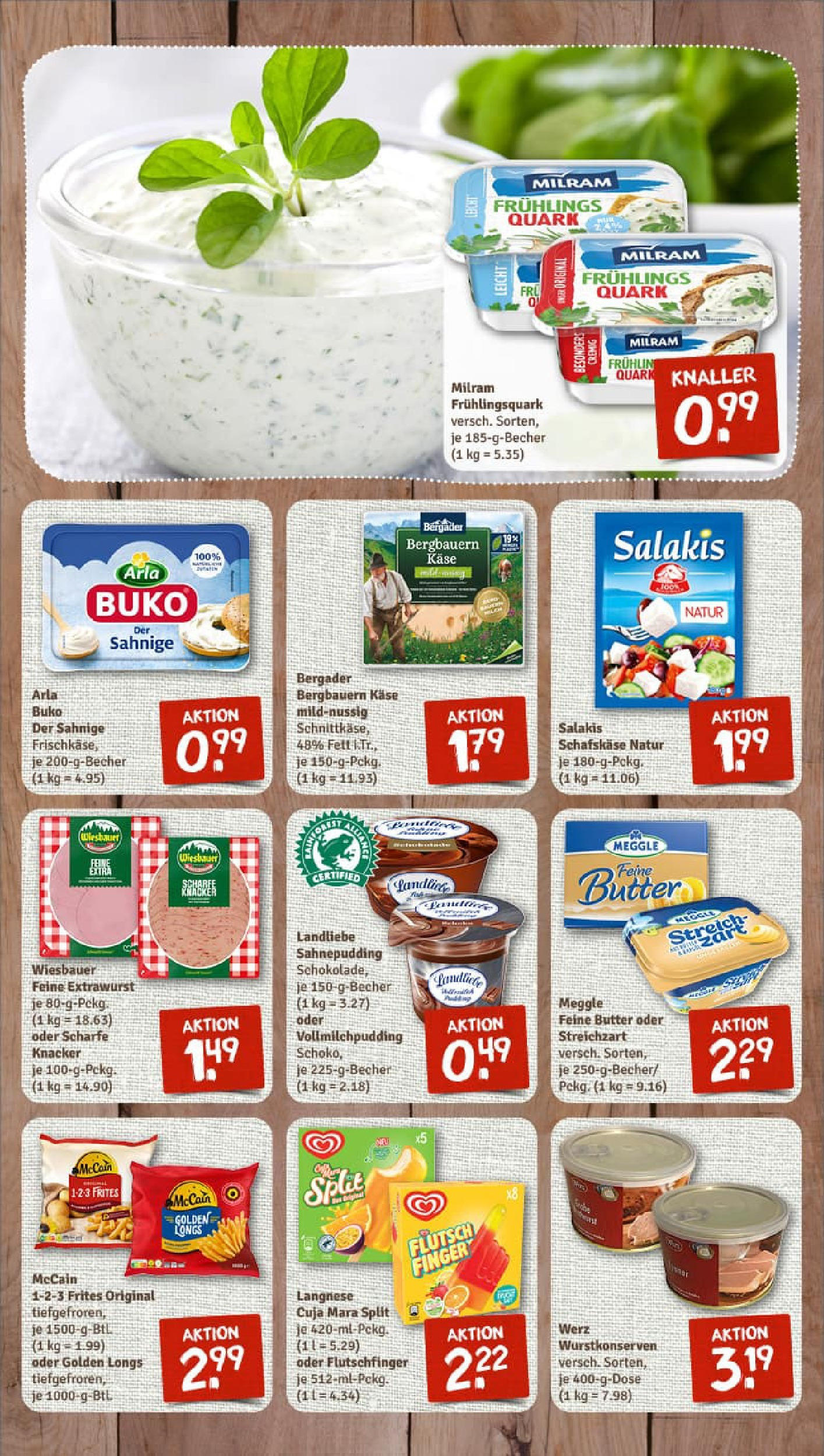 REWE Prospekt ab 24.08.2025 zum Blättern » Angebote | Seite: 7 | Produkte: Langnese, Quark, McCain, Salakis