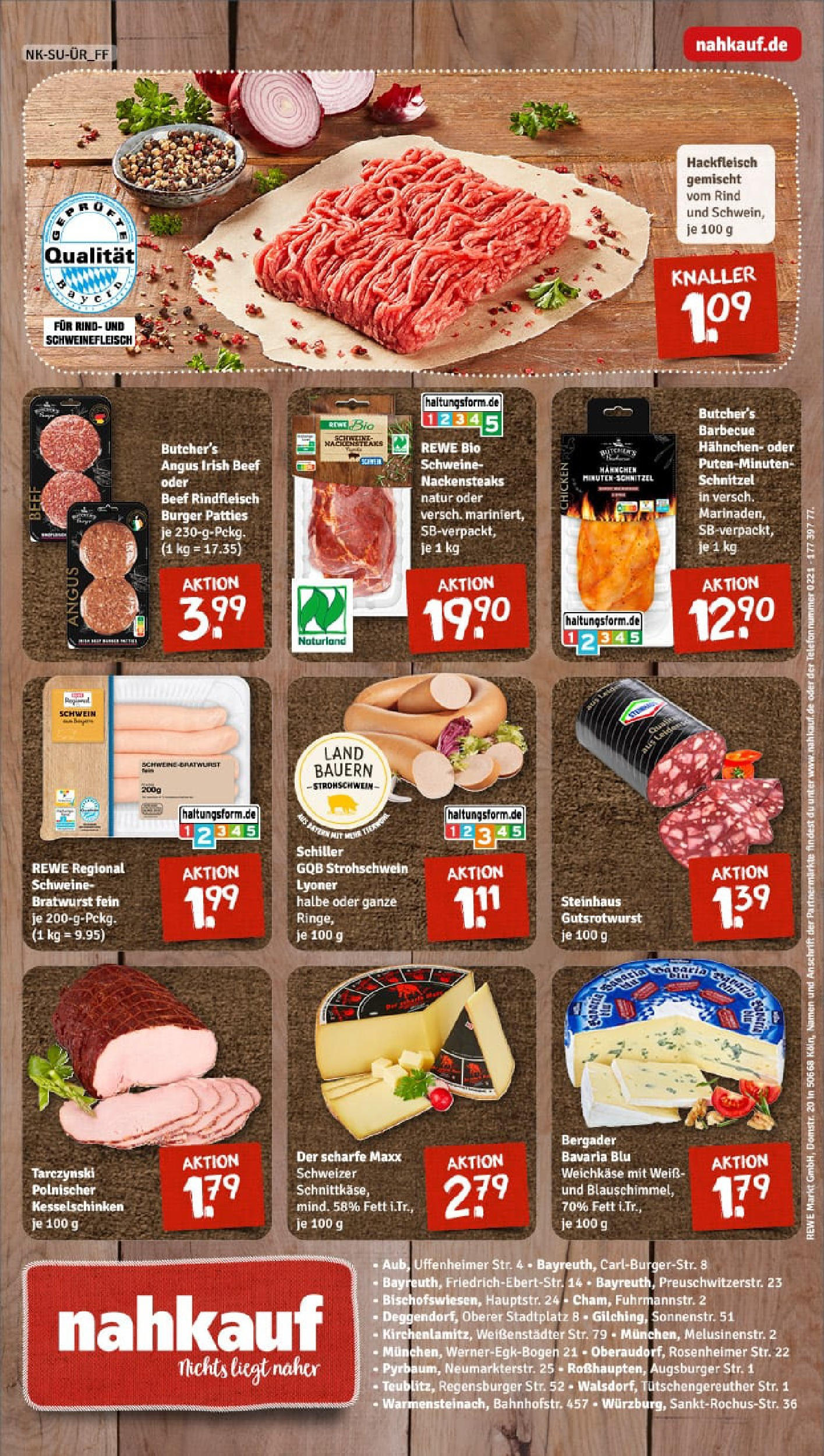 REWE Prospekt ab 24.08.2025 zum Blättern » Angebote | Seite: 8 | Produkte: Hahnchen, Rindfleisch, Steak, Hackfleisch REWE Prospekt ab 24.08.2025 zum Blättern » Angebote | Seite: 8 | Produkte: Hahnchen, Rindfleisch, Steak, Hackfleisch