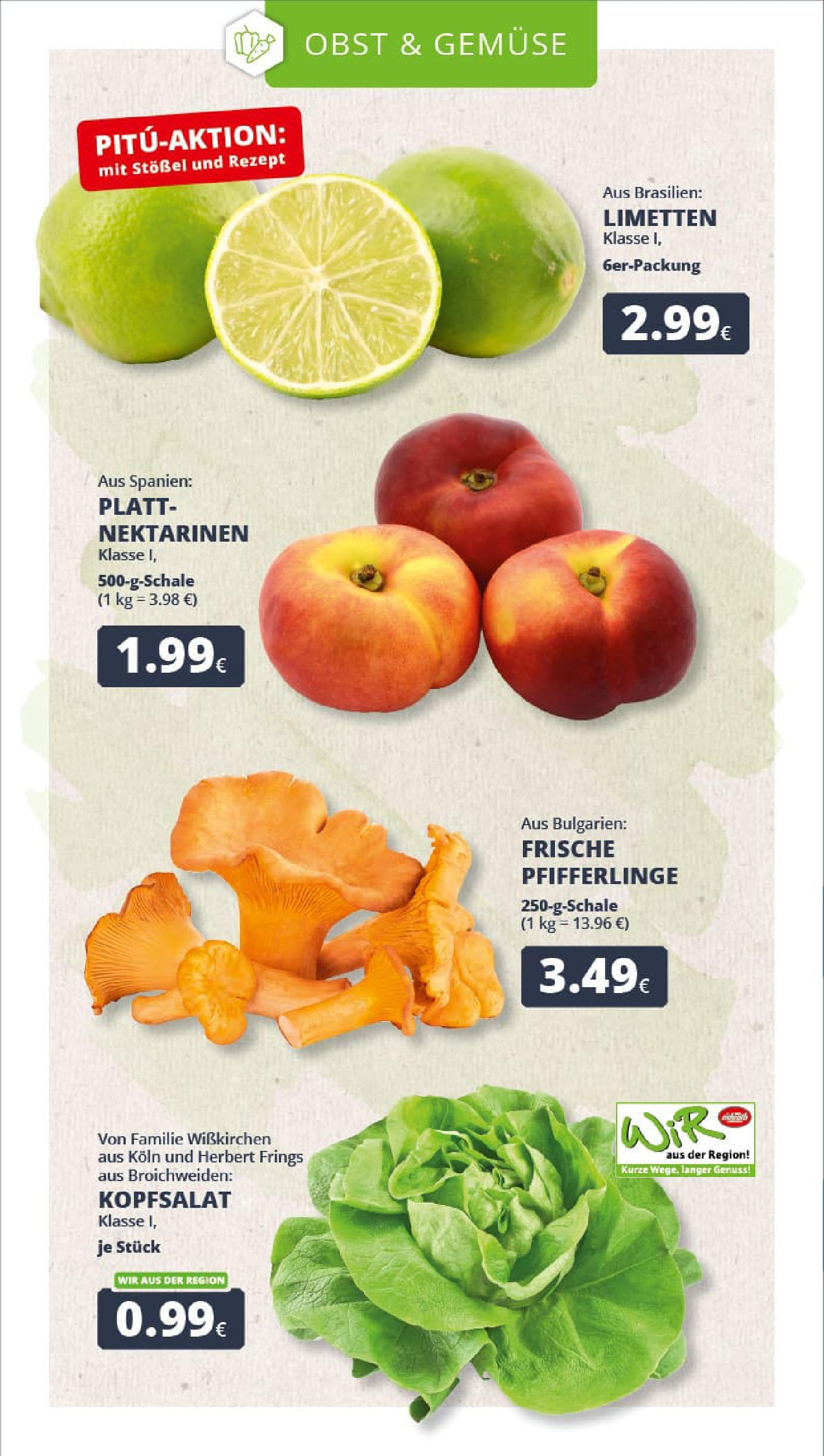 REWE Prospekt ab 24.08.2025 zum Blättern » Angebote | Seite: 8 | Produkte: Nektarinen, Limetten, Obst, Pfifferlinge REWE Prospekt ab 24.08.2025 zum Blättern » Angebote | Seite: 8 | Produkte: Nektarinen, Limetten, Obst, Pfifferlinge