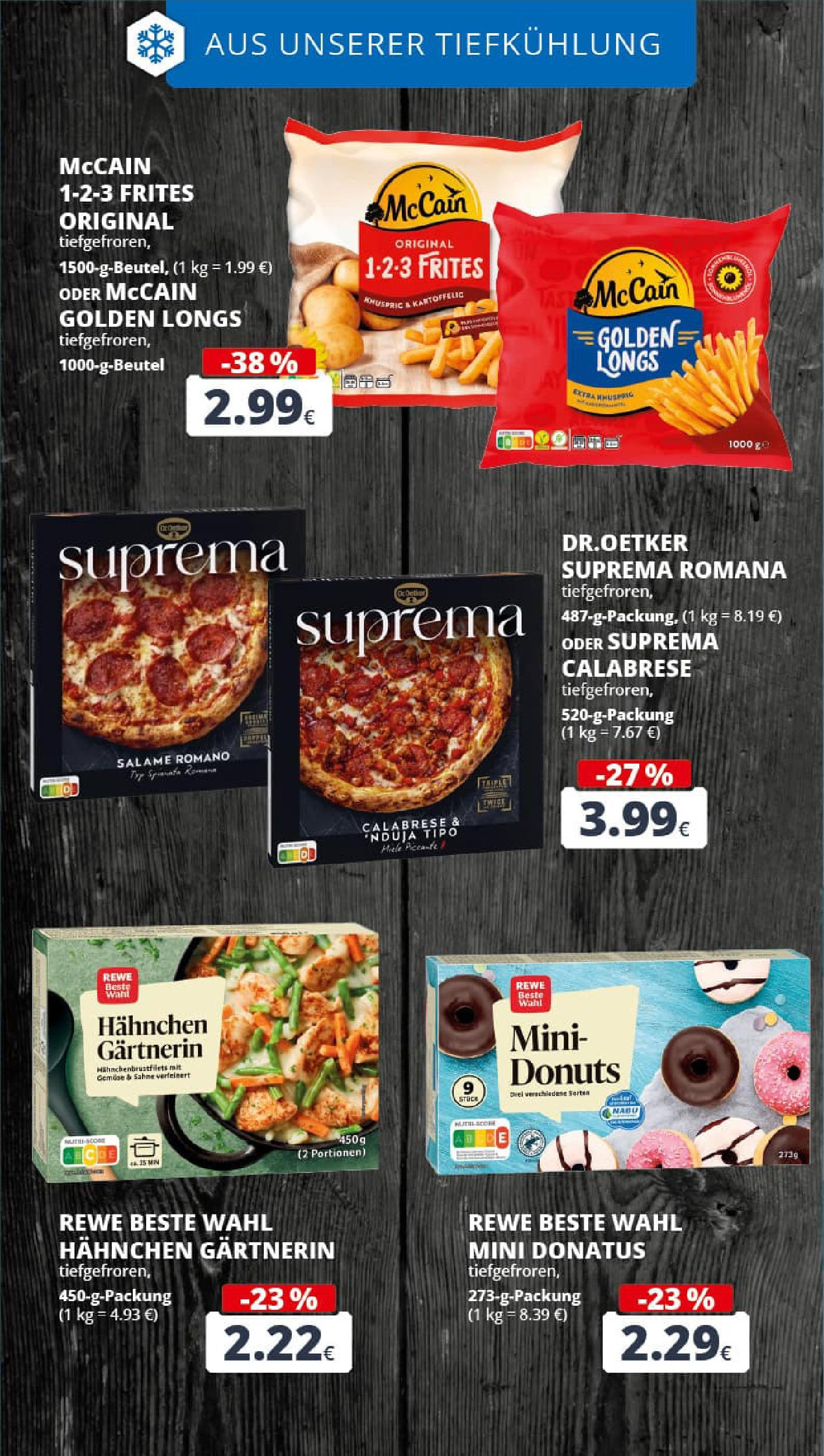 REWE Prospekt ab 24.08.2025 zum Blättern » Angebote | Seite: 17 | Produkte: Hahnchen, McCain, Donuts, Pizza REWE Prospekt ab 24.08.2025 zum Blättern » Angebote | Seite: 17 | Produkte: Hahnchen, McCain, Donuts, Pizza