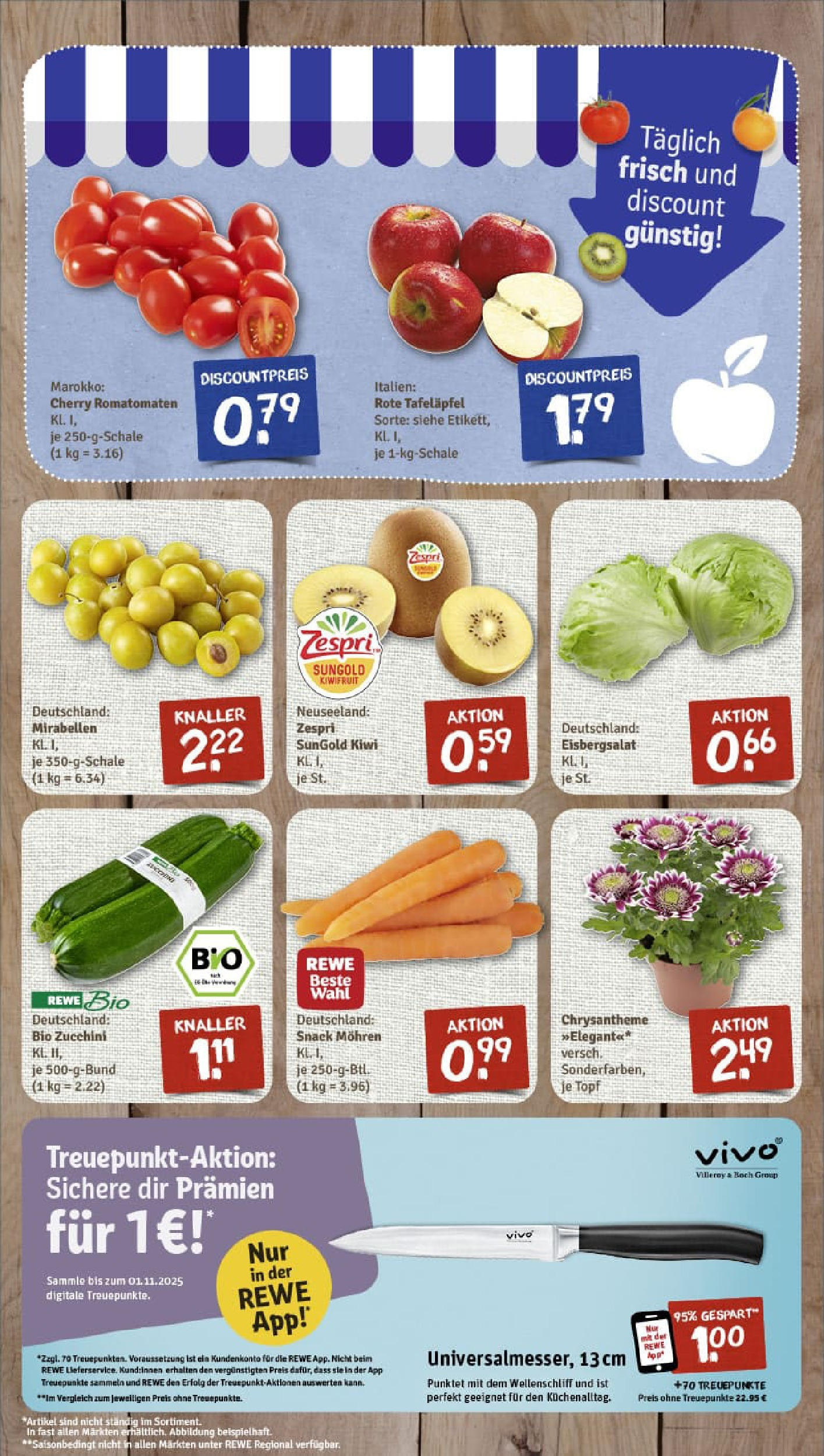 REWE Prospekt ab 24.08.2025 zum Blättern » Angebote | Seite: 3 | Produkte: Vivo, Eisbergsalat, Zucchini, Kiwi REWE Prospekt ab 24.08.2025 zum Blättern » Angebote | Seite: 3 | Produkte: Vivo, Eisbergsalat, Zucchini, Kiwi