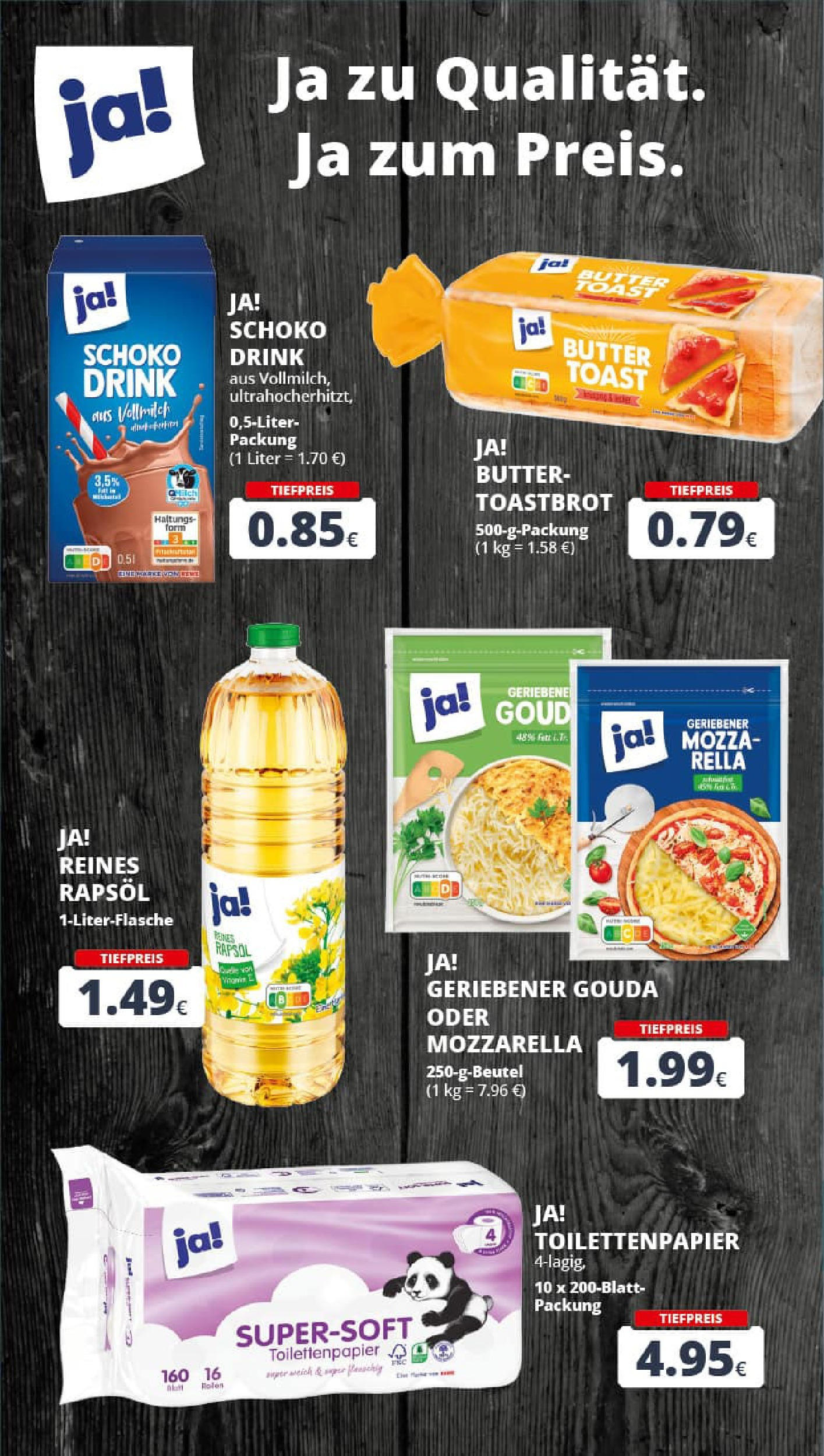 REWE Prospekt ab 24.08.2025 zum Blättern » Angebote | Seite: 23 | Produkte: Rapsöl, Mozzarella, Toastbrot, Toilettenpapier REWE Prospekt ab 24.08.2025 zum Blättern » Angebote | Seite: 23 | Produkte: Rapsöl, Mozzarella, Toastbrot, Toilettenpapier