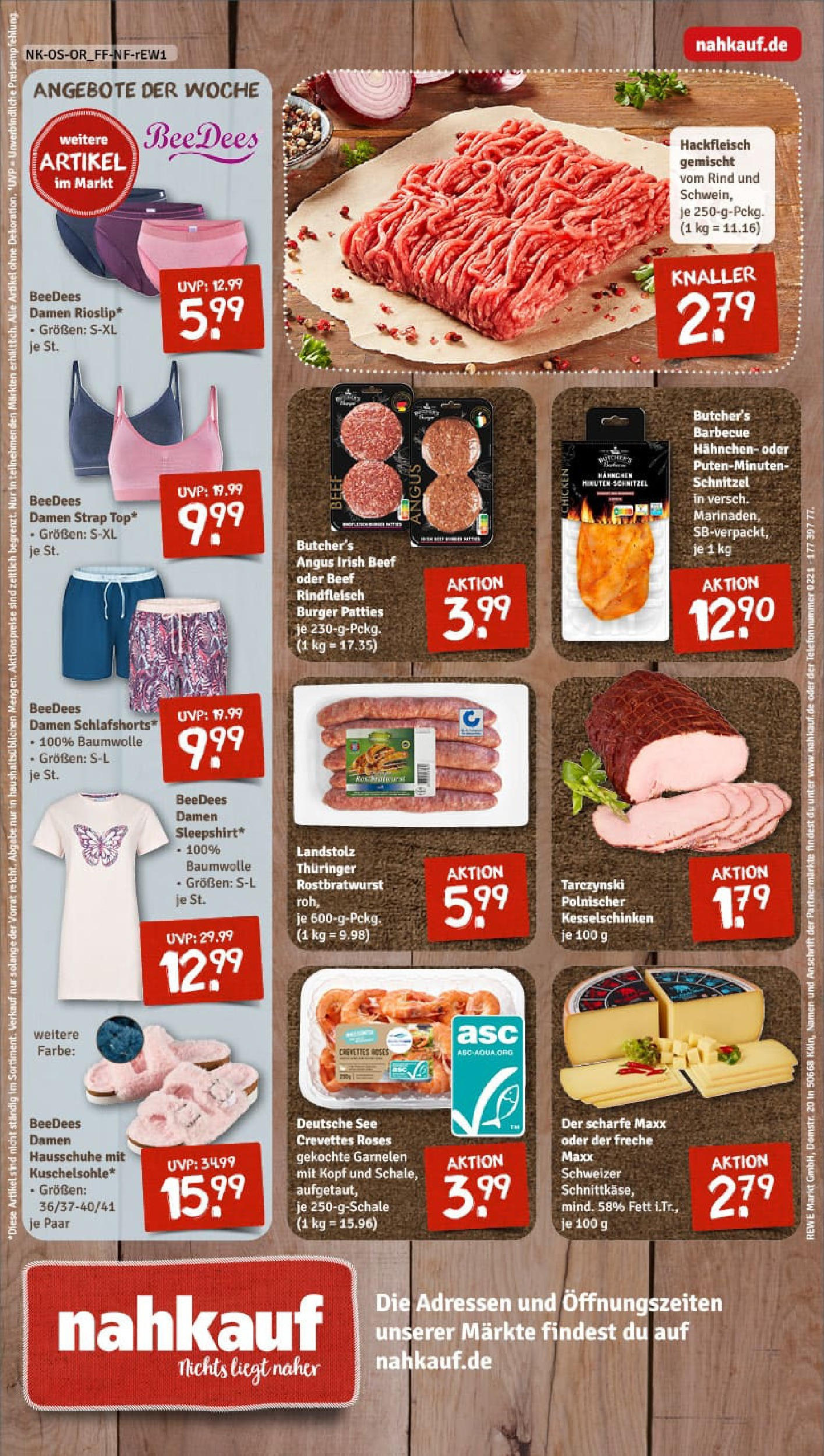 REWE Prospekt ab 24.08.2025 zum Blättern » Angebote | Seite: 12 | Produkte: Burger, Garnelen, Schnitzel, Hausschuhe