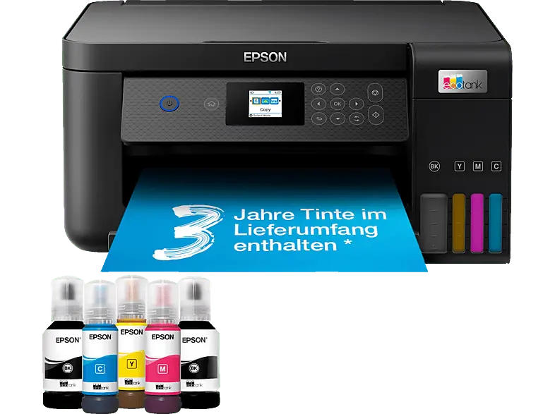 EPSON EcoTank ET-2851, 3in1 Tintentank-Multifunktionsdrucker, nachfüllbare Tintentanks, DIN A4, Duplex, W-LAN, Display