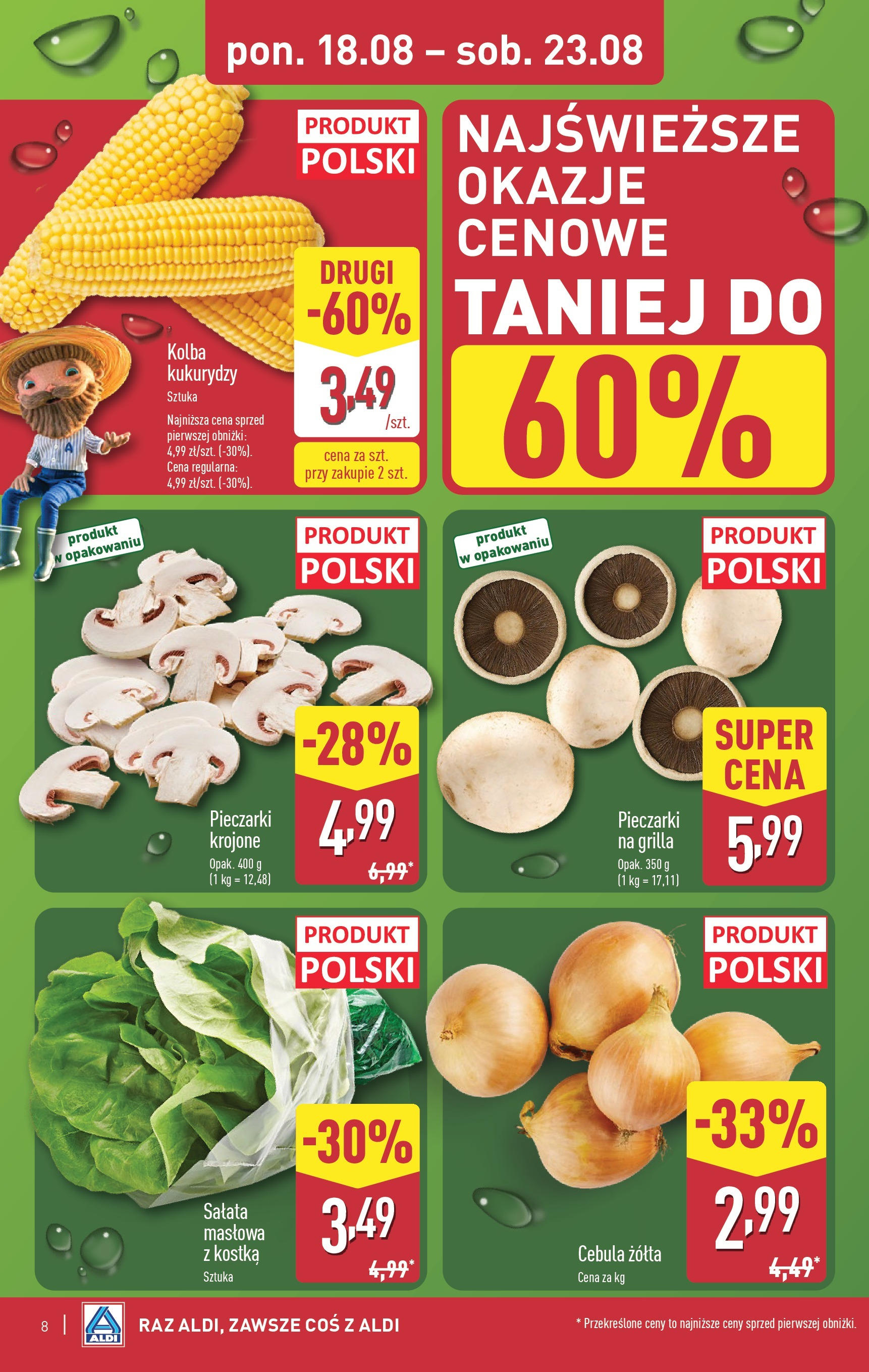Aldi Gazetka - Okazje na weekend od 21.08.2025 - Ulotka PDF, promocje | Strona: 8 | Produkty: Pieczarki