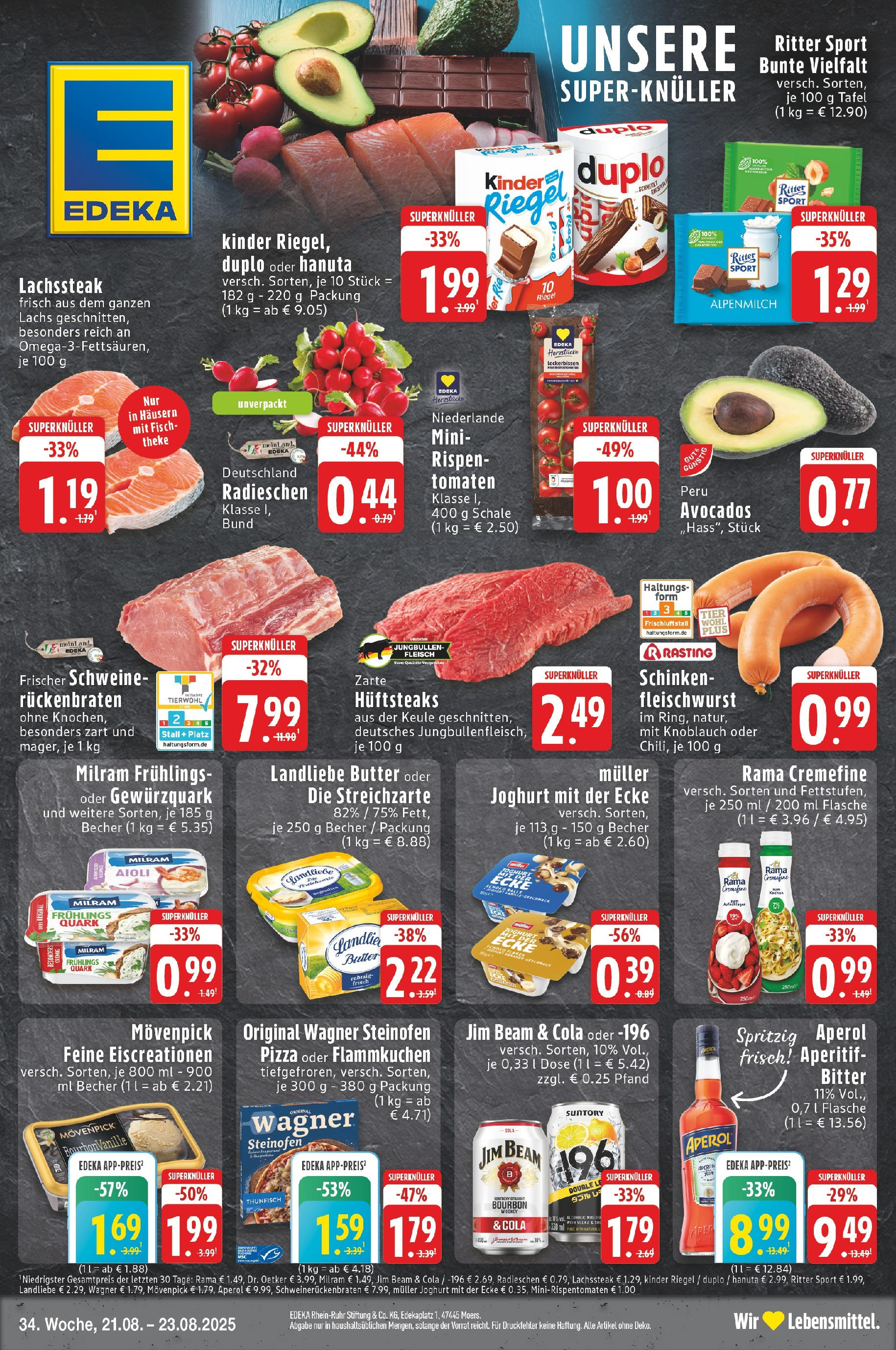 Edeka prospekt Neuss	 (ab 21.08.2025) » Angebote Online | Seite: 1 | Produkte: Quark, Rama cremefine, Duplo riegel, Fleisch
