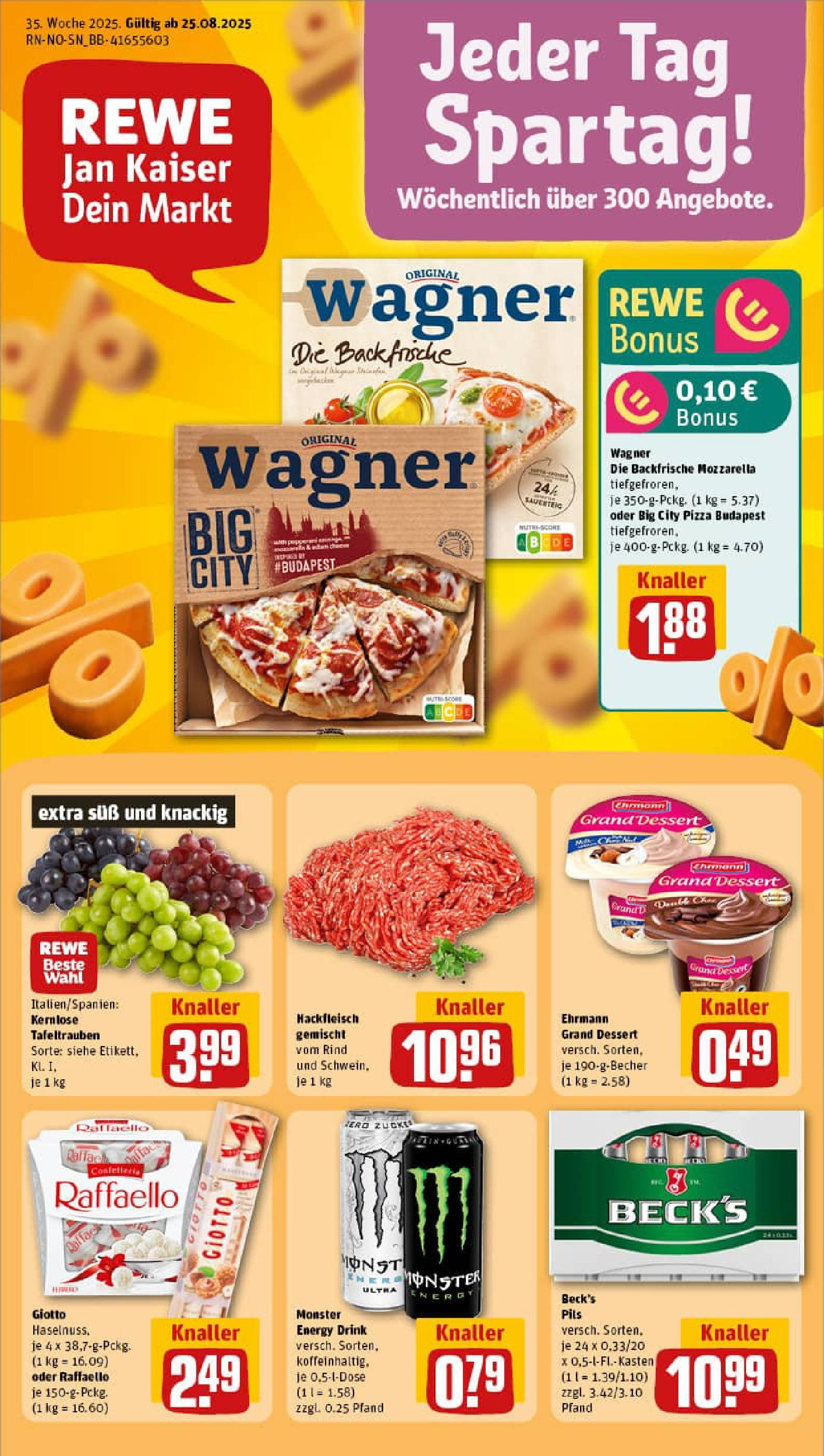 REWE Prospekt ab 24.08.2025 zum Blättern » Angebote | Seite: 1 | Produkte: Energy, Mozzarella, Pils, Hackfleisch REWE Prospekt ab 24.08.2025 zum Blättern » Angebote | Seite: 1 | Produkte: Energy, Mozzarella, Pils, Hackfleisch