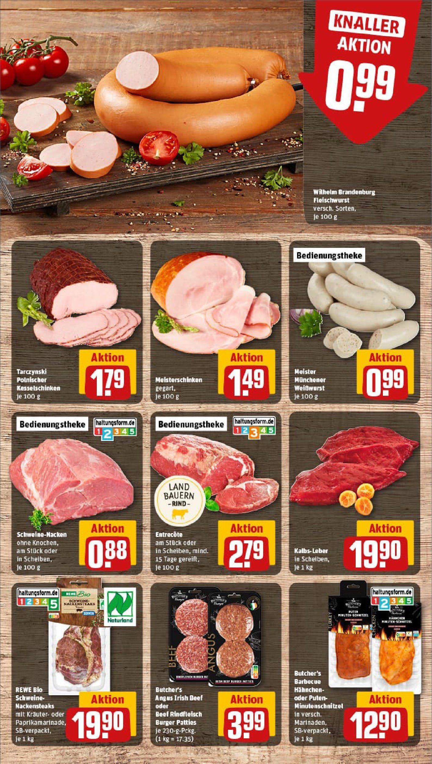 REWE Prospekt ab 24.08.2025 zum Blättern » Angebote | Seite: 8 | Produkte: Schweinenacken, Weißwurst, Schnitzel, Kalbsleber