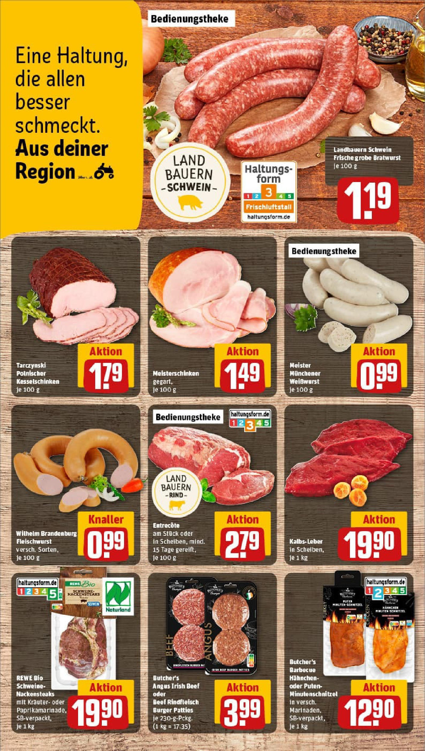 REWE Prospekt ab 24.08.2025 zum Blättern » Angebote | Seite: 8 | Produkte: Nackensteaks, Bratwurst, Weißwurst, Kalbsleber