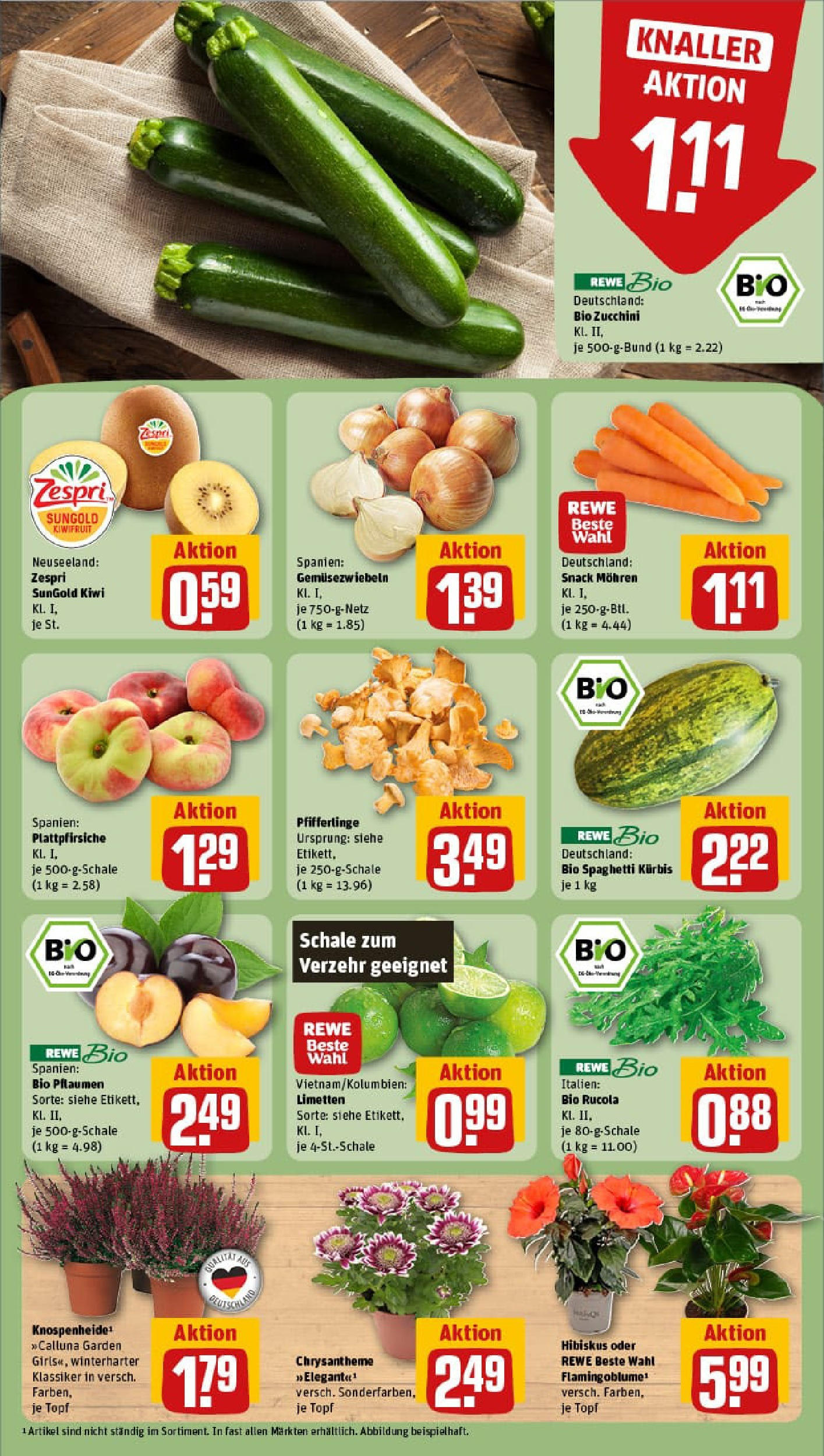 REWE Prospekt ab 25.08.2025 zum Blättern » Angebote | Seite: 7 | Produkte: Limetten, Mohren, Pfifferlinge, Zucchini REWE Prospekt ab 25.08.2025 zum Blättern » Angebote | Seite: 7 | Produkte: Limetten, Mohren, Pfifferlinge, Zucchini