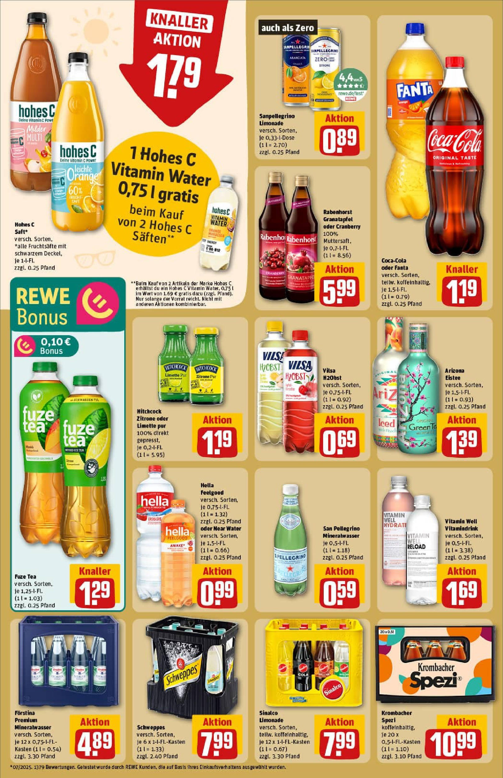 REWE Prospekt ab 24.08.2025 zum Blättern » Angebote | Seite: 22 | Produkte: Cola, Schweppes, Mineralwasser, Limette REWE Prospekt ab 24.08.2025 zum Blättern » Angebote | Seite: 22 | Produkte: Cola, Schweppes, Mineralwasser, Limette