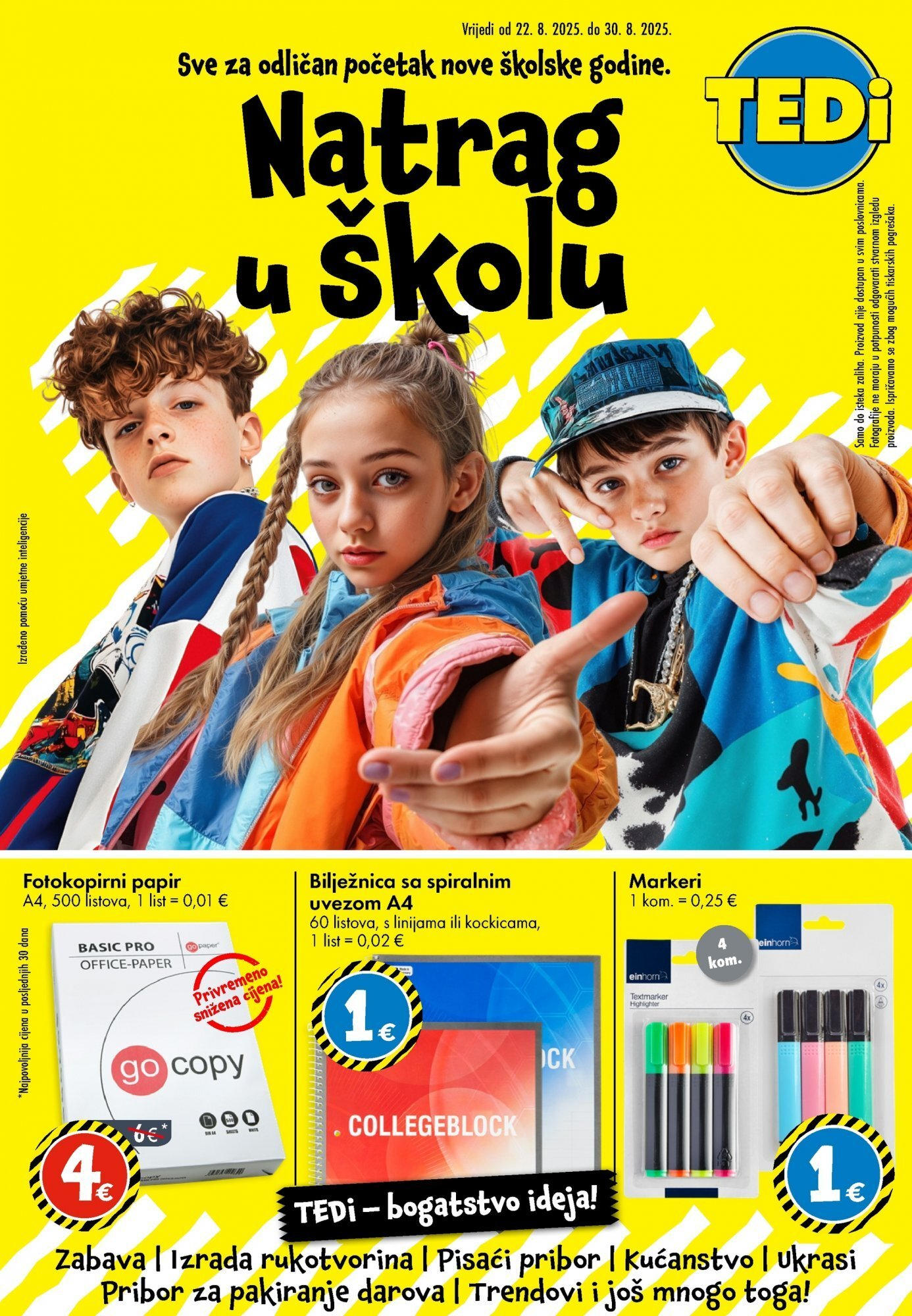 TEDi - TEDi katalog do 30.08.2025 novi od 20.08.2025 na listanje > letak digitalni | Stranica: 1 | Proizvodi: Bilježnica