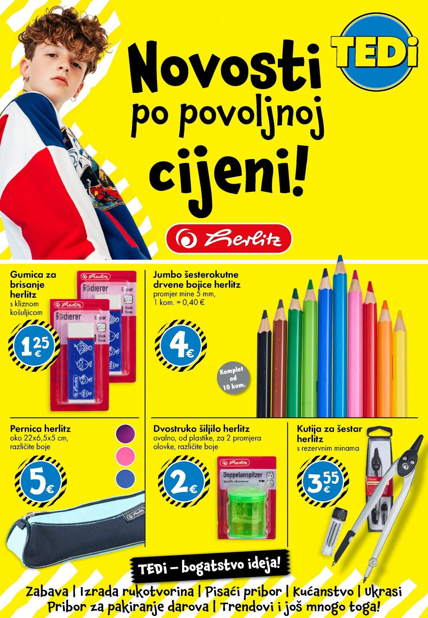 TEDi - TEDi katalog do 30.08.2025 novi od 20.08.2025 na listanje > letak digitalni | Stranica: 6 | Proizvodi: Šestar, Pernica, Šiljilo, Drvene bojice