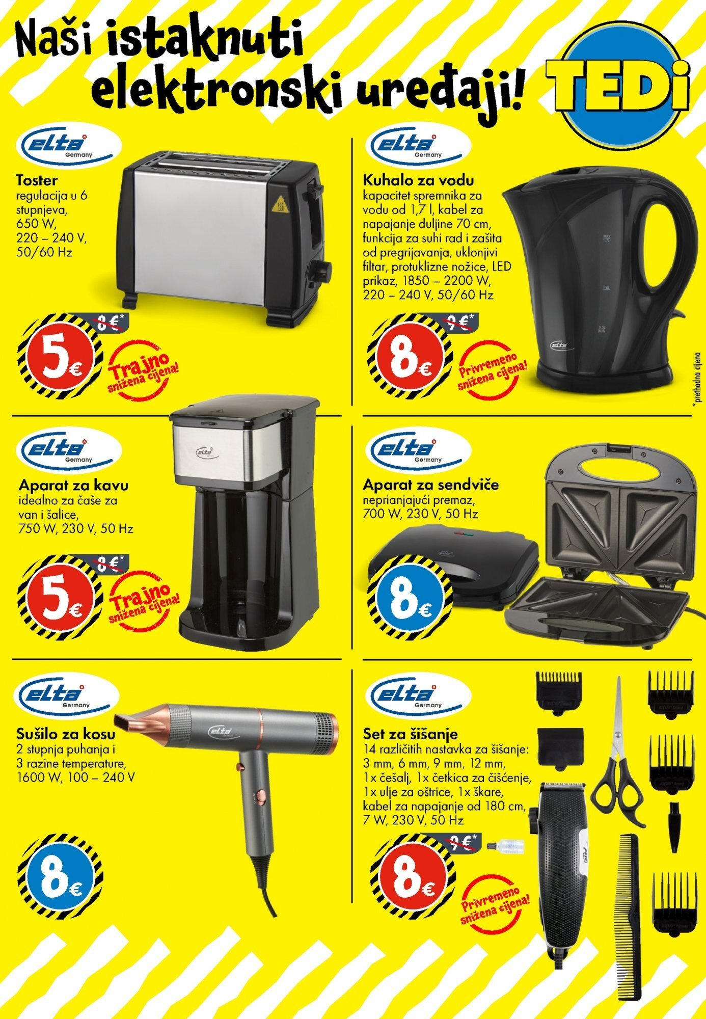 TEDi - TEDi katalog do 30.08.2025 novi od 20.08.2025 na listanje > letak digitalni | Stranica: 17 | Proizvodi: Aparat za kavu, Kuhalo za vodu, Toster, Ulje