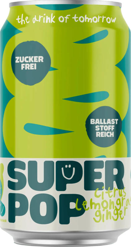 SUPER POP Erfrischungsgetränk, Super Pop Citrus-Lemongras-Ginger