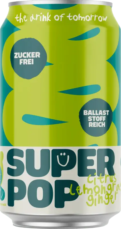 SUPER POP Erfrischungsgetränk, Super Pop Citrus-Lemongras-Ginger
