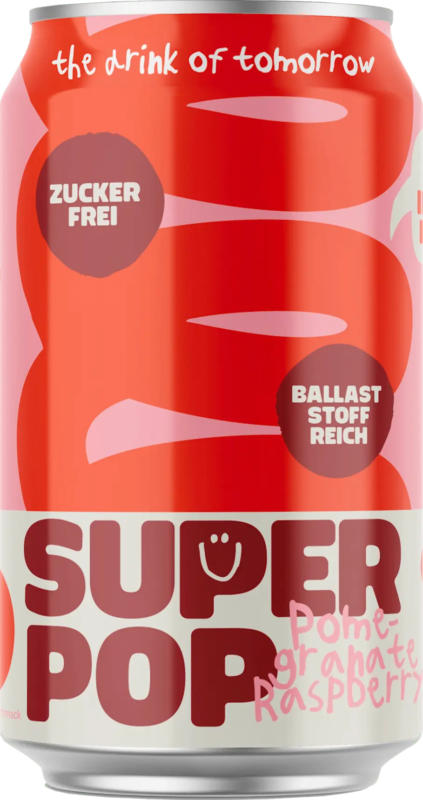 SUPER POP Erfrischungsgetränk, Super Pop Pomegranate-Raspberry