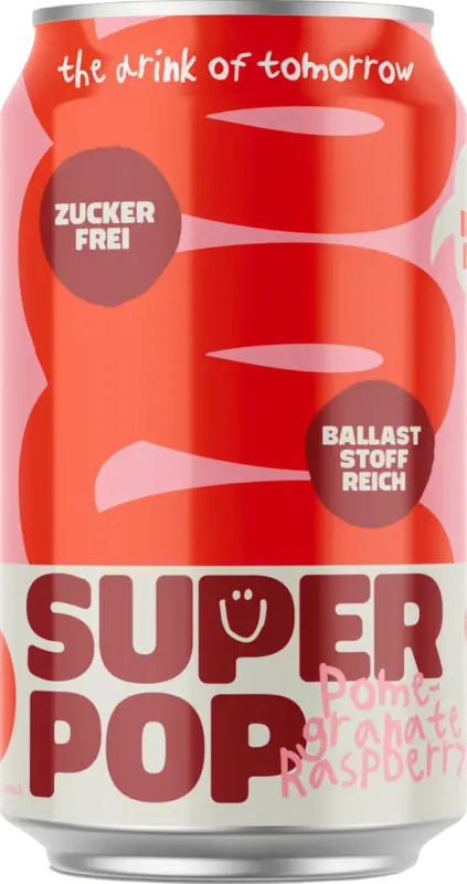SUPER POP Erfrischungsgetränk, Super Pop Pomegranate-Raspberry