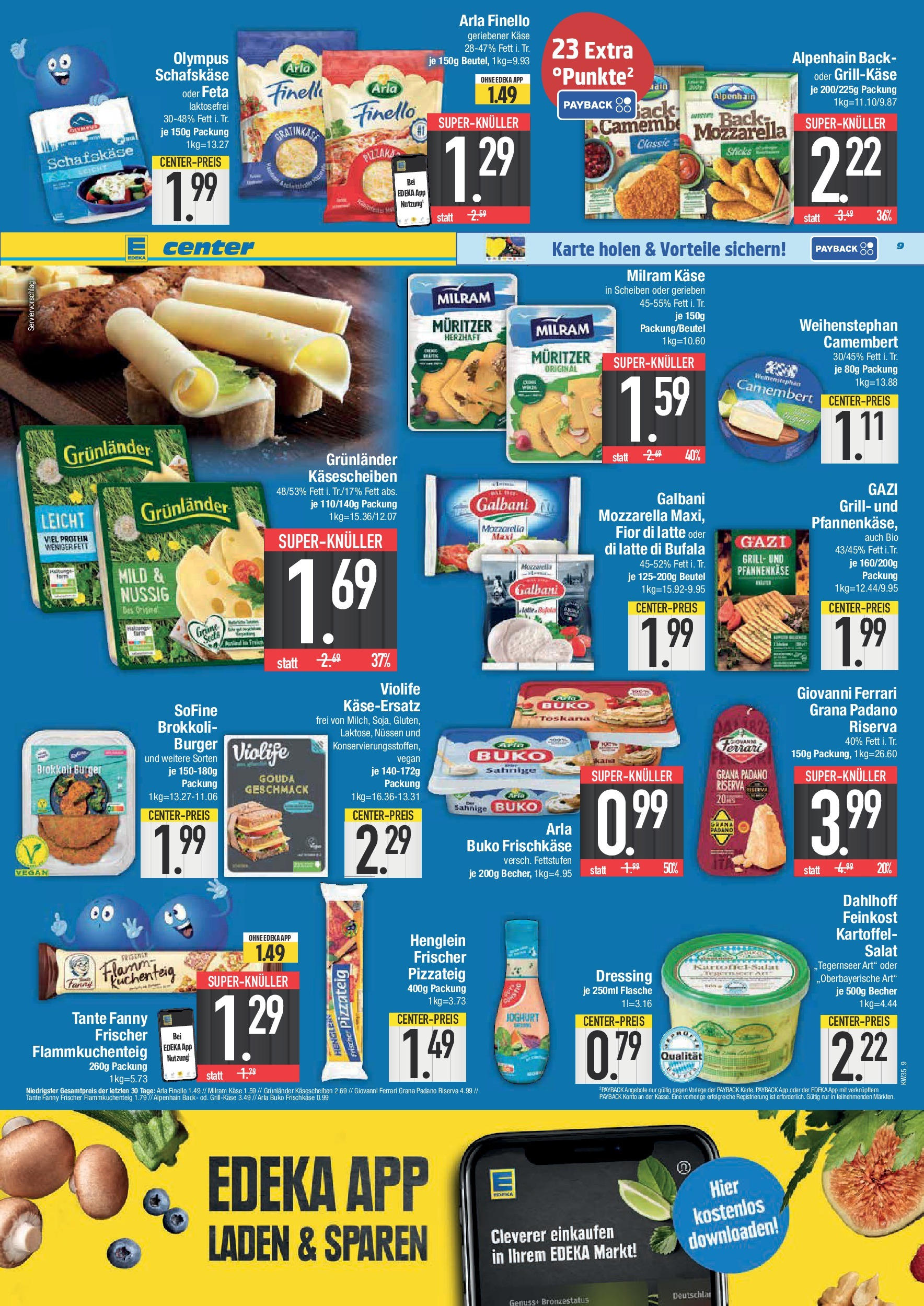 Edeka prospekt Weißenburg (ab 24.08.2025) » Angebote Online | Seite: 9 | Produkte: Gouda, Burger, Grunlander, Schafskase Edeka prospekt Weißenburg (ab 24.08.2025) » Angebote Online | Seite: 9 | Produkte: Gouda, Burger, Grunlander, Schafskase