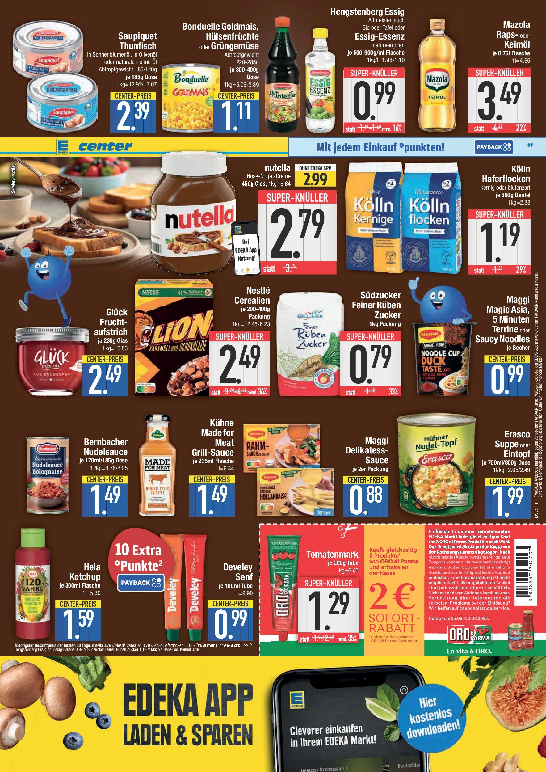 Edeka prospekt Weißenburg (ab 24.08.2025) » Angebote Online | Seite: 11 | Produkte: Schokolade, Essig, Nutella, Ketchup Edeka prospekt Weißenburg (ab 24.08.2025) » Angebote Online | Seite: 11 | Produkte: Schokolade, Essig, Nutella, Ketchup