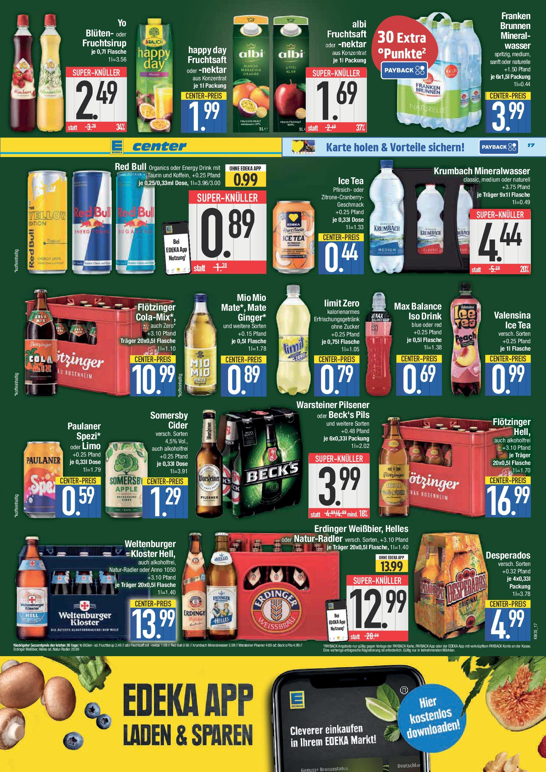 Edeka prospekt Weißenburg (ab 24.08.2025) » Angebote Online | Seite: 21 | Produkte: Erdinger, Zucker, Warsteiner, Pfirsich Edeka prospekt Weißenburg (ab 24.08.2025) » Angebote Online | Seite: 21 | Produkte: Erdinger, Zucker, Warsteiner, Pfirsich
