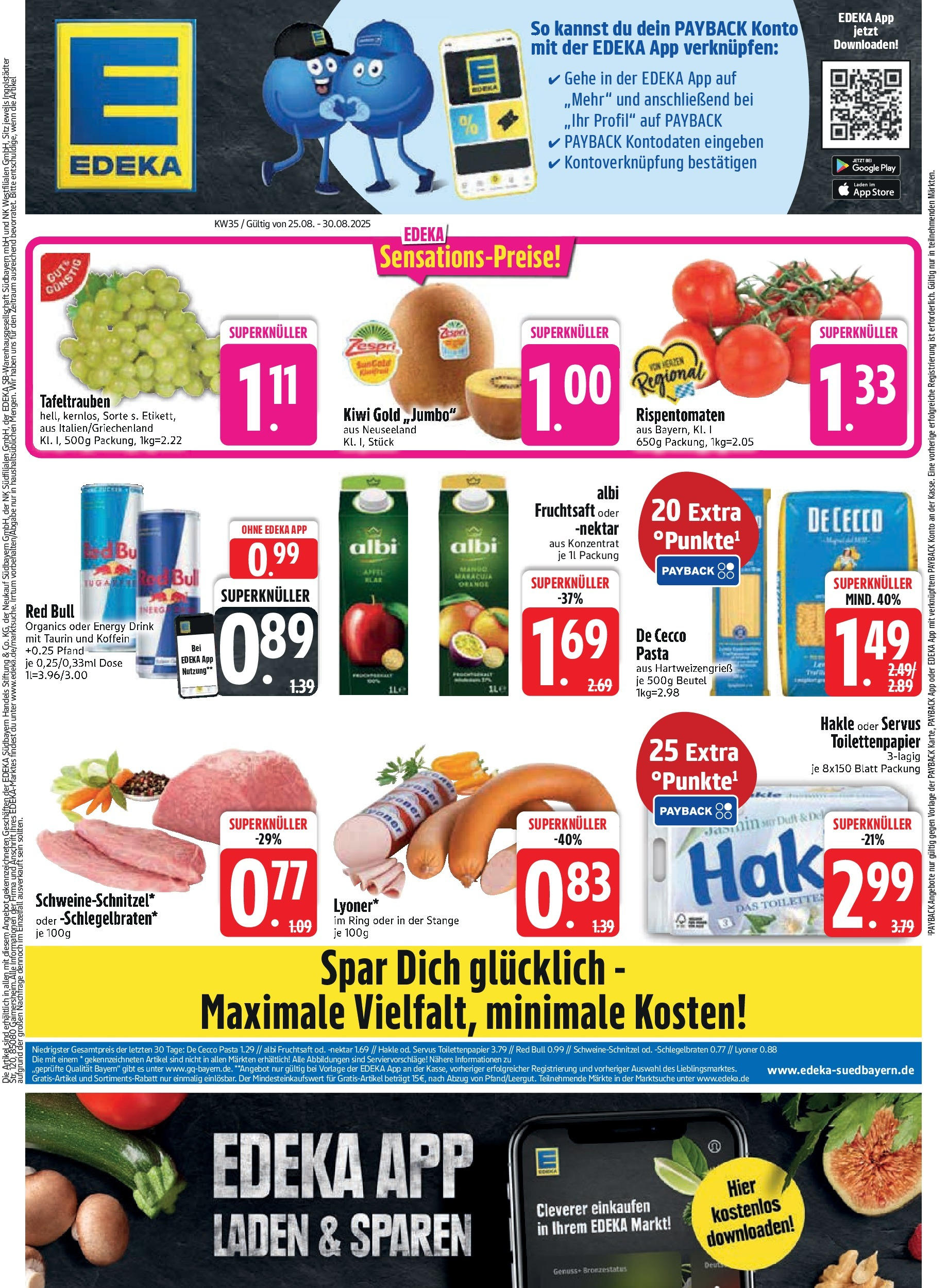 Edeka prospekt Trostberg (ab 24.08.2025) » Angebote Online | Seite: 3 | Produkte: Red bull, Energy, Pasta, Toilettenpapier Edeka prospekt Trostberg (ab 24.08.2025) » Angebote Online | Seite: 3 | Produkte: Red bull, Energy, Pasta, Toilettenpapier