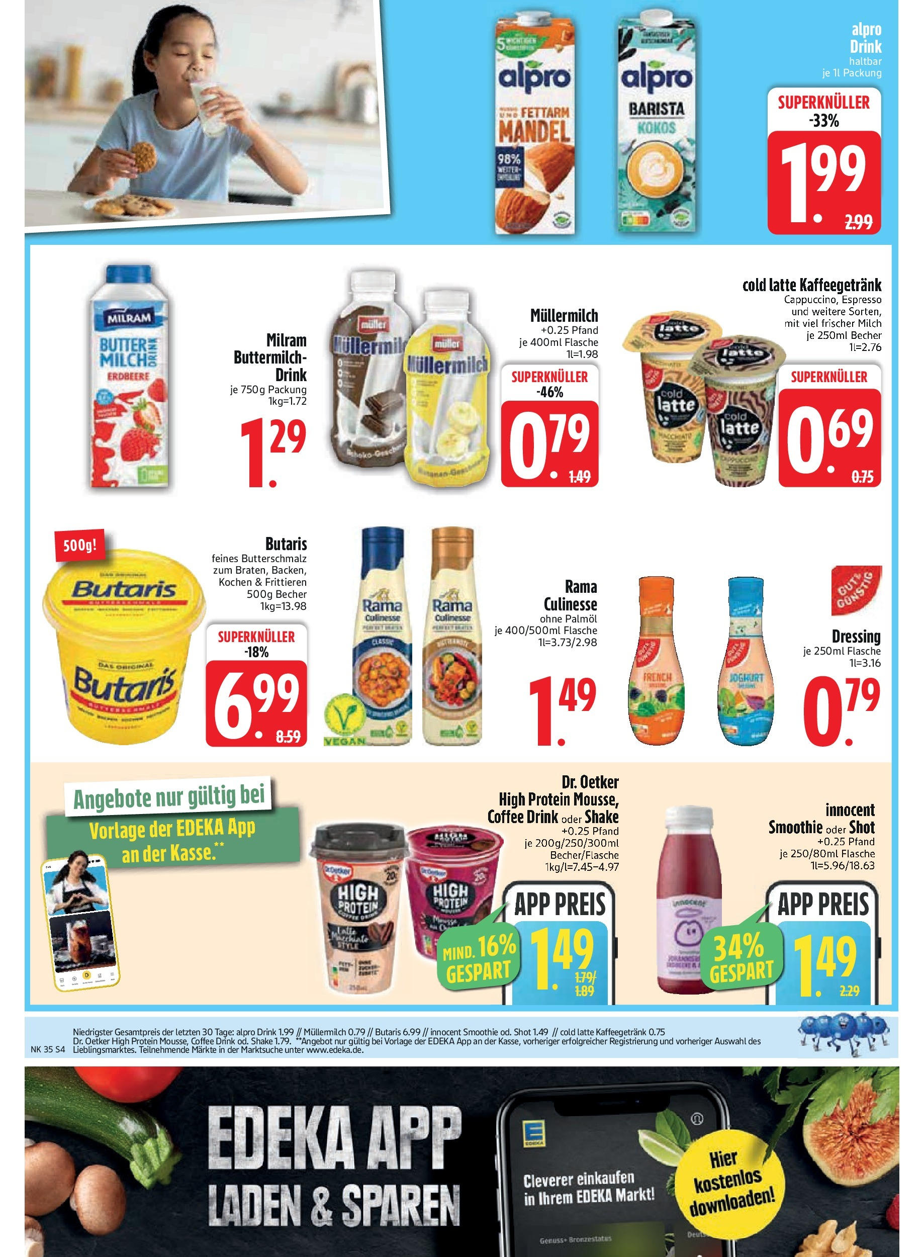 Edeka prospekt Aldersbach (ab 24.08.2025) » Angebote Online | Seite: 6 | Produkte: Buttermilch, Butter, Milram, Müllermilch Edeka prospekt Aldersbach (ab 24.08.2025) » Angebote Online | Seite: 6 | Produkte: Buttermilch, Butter, Milram, Müllermilch