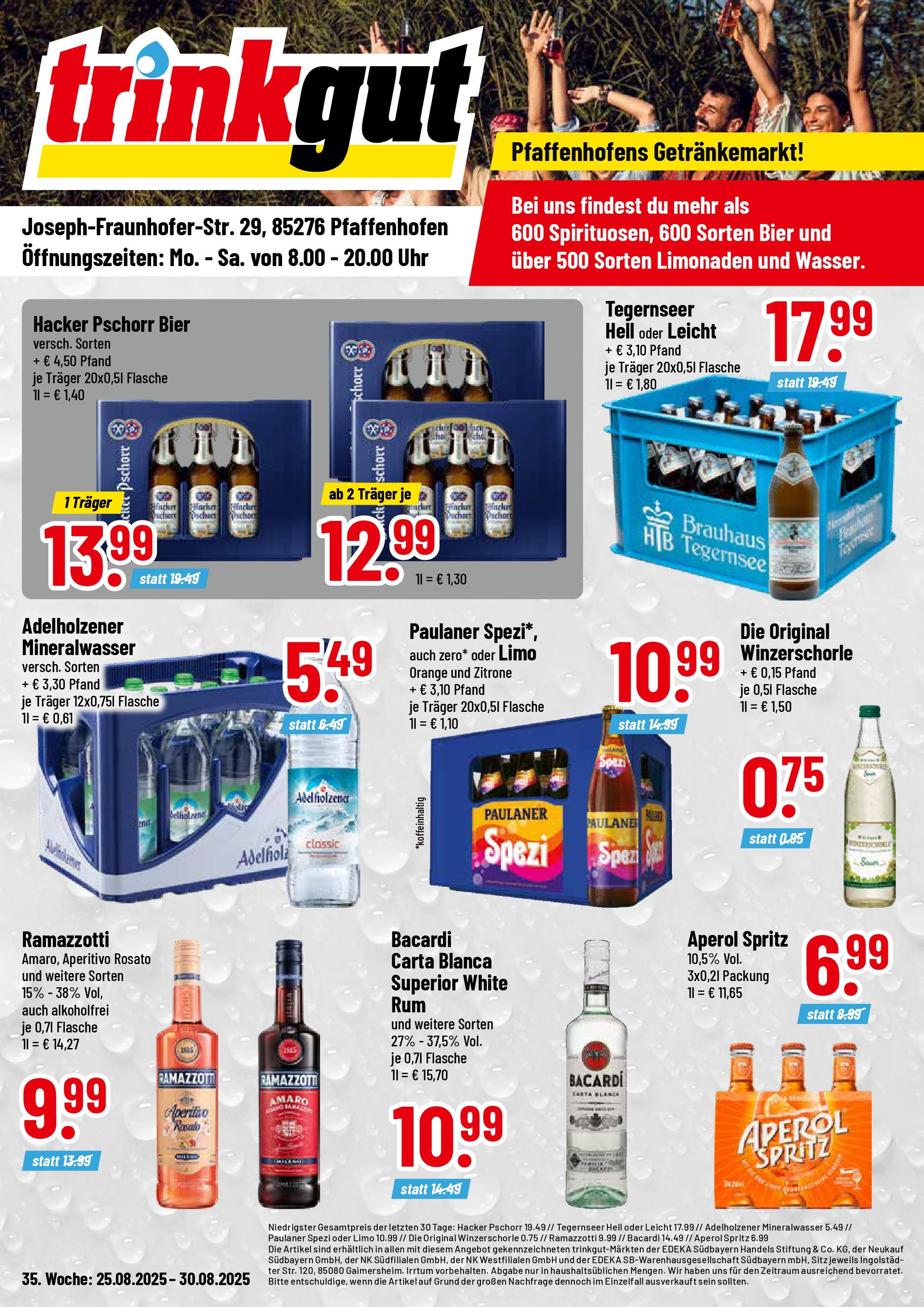 Trinkgut - trinkgut: Wochenangebote (ab 24.08.2025) » Angebote online | Seite: 1 | Produkte: Bier, Zitrone, Aperol, Ramazzotti
