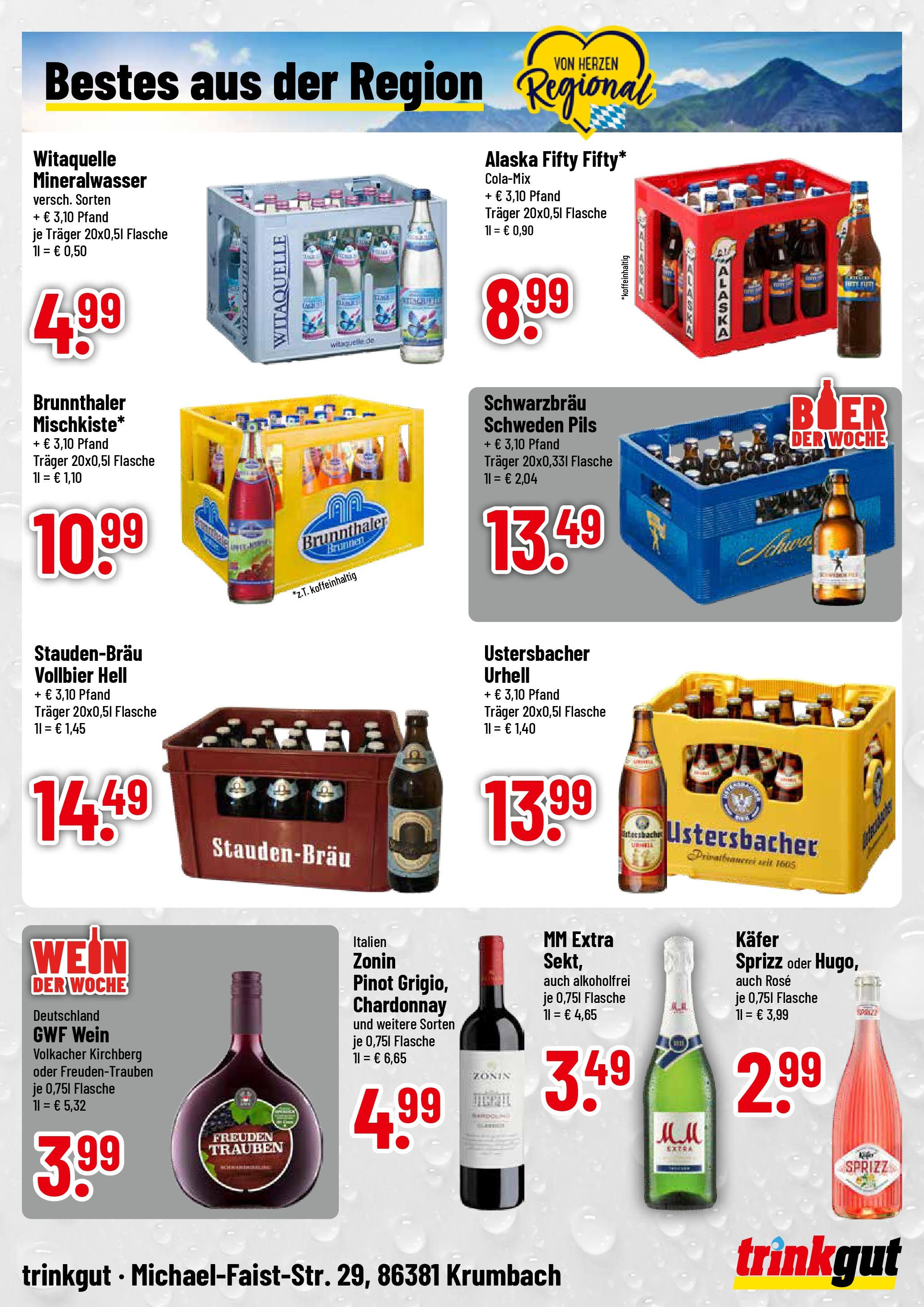 Trinkgut - trinkgut: Wochenangebote (ab 24.08.2025) » Angebote ab Montag | Seite: 4 | Produkte: Trauben, Bier, Mineralwasser, Wein Trinkgut - trinkgut: Wochenangebote (ab 24.08.2025) » Angebote online | Seite: 4 | Produkte: Trauben, Bier, Mineralwasser, Wein