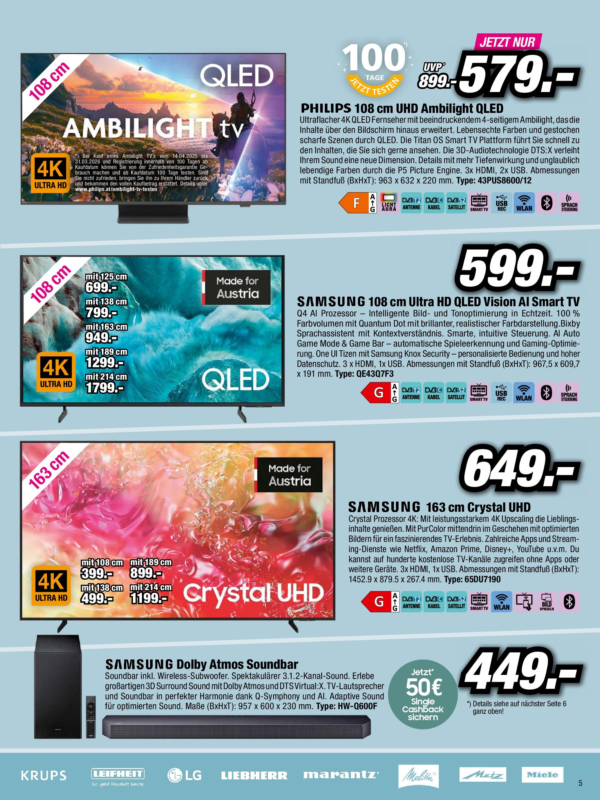 RED ZAC Flugblatt von 26.08.2025 - Aktuelle Angebote | Seite: 5 | Produkte: TV, Fernseher, Satellit, Samsung