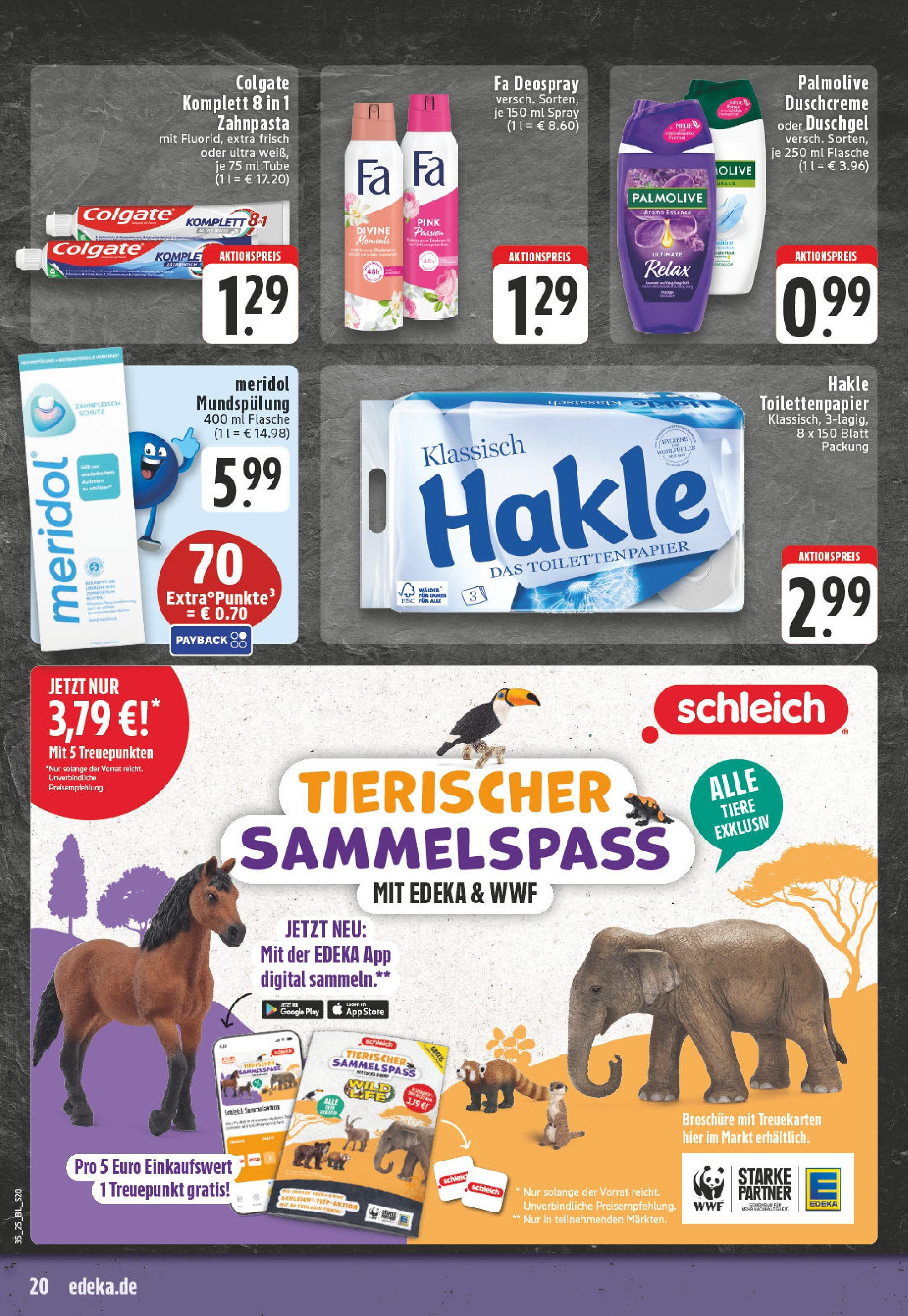 Edeka prospekt Iserlohn (ab 24.08.2025) » Angebote Online | Seite: 20 | Produkte: Zahnpasta, Duschcreme, Deospray, Toilettenpapier Edeka prospekt Iserlohn (ab 24.08.2025) » Angebote Online | Seite: 20 | Produkte: Zahnpasta, Duschcreme, Deospray, Toilettenpapier