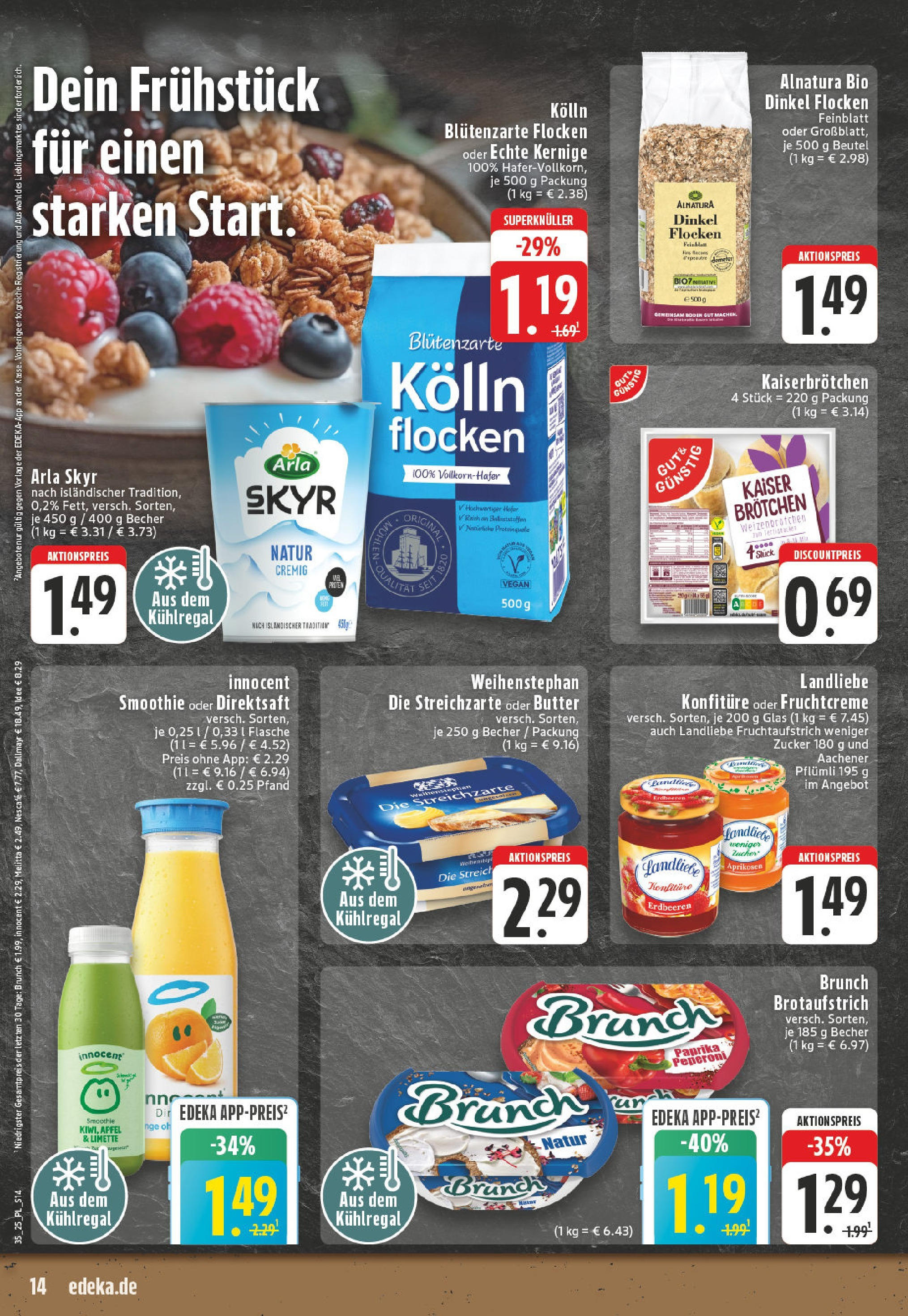 Edeka prospekt Castrop-Rauxel (ab 24.08.2025) » Angebote Online | Seite: 14 | Produkte: Skyr, Dallmayr, Zucker, Limette Edeka prospekt Castrop-Rauxel (ab 24.08.2025) » Angebote Online | Seite: 14 | Produkte: Skyr, Dallmayr, Zucker, Limette
