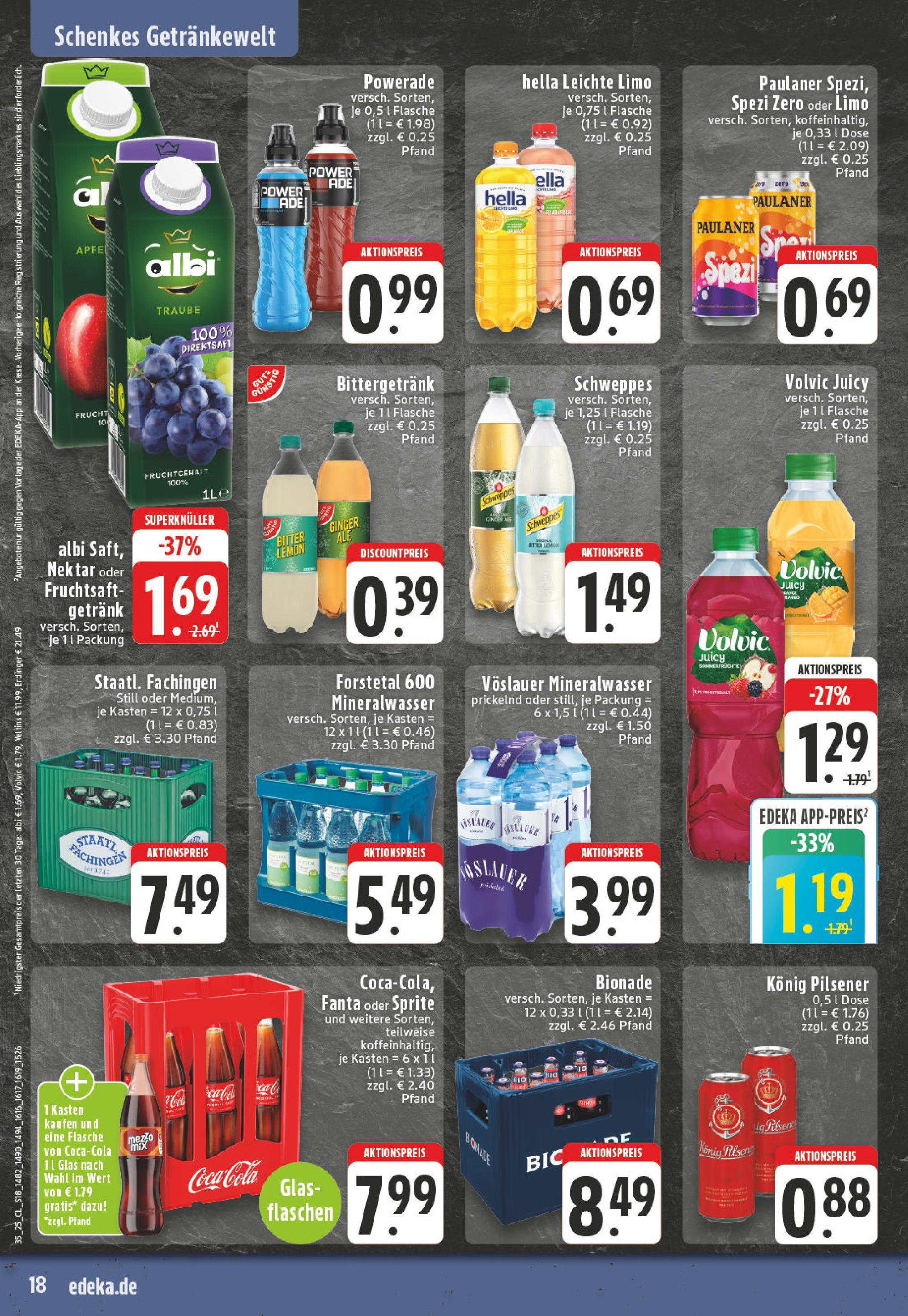 Edeka prospekt Harsewinkel (ab 24.08.2025) » Angebote Online | Seite: 18 | Produkte: Volvic, Fruchtsaft, Paulaner, Veltins Edeka prospekt Harsewinkel (ab 24.08.2025) » Angebote Online | Seite: 18 | Produkte: Volvic, Fruchtsaft, Paulaner, Veltins