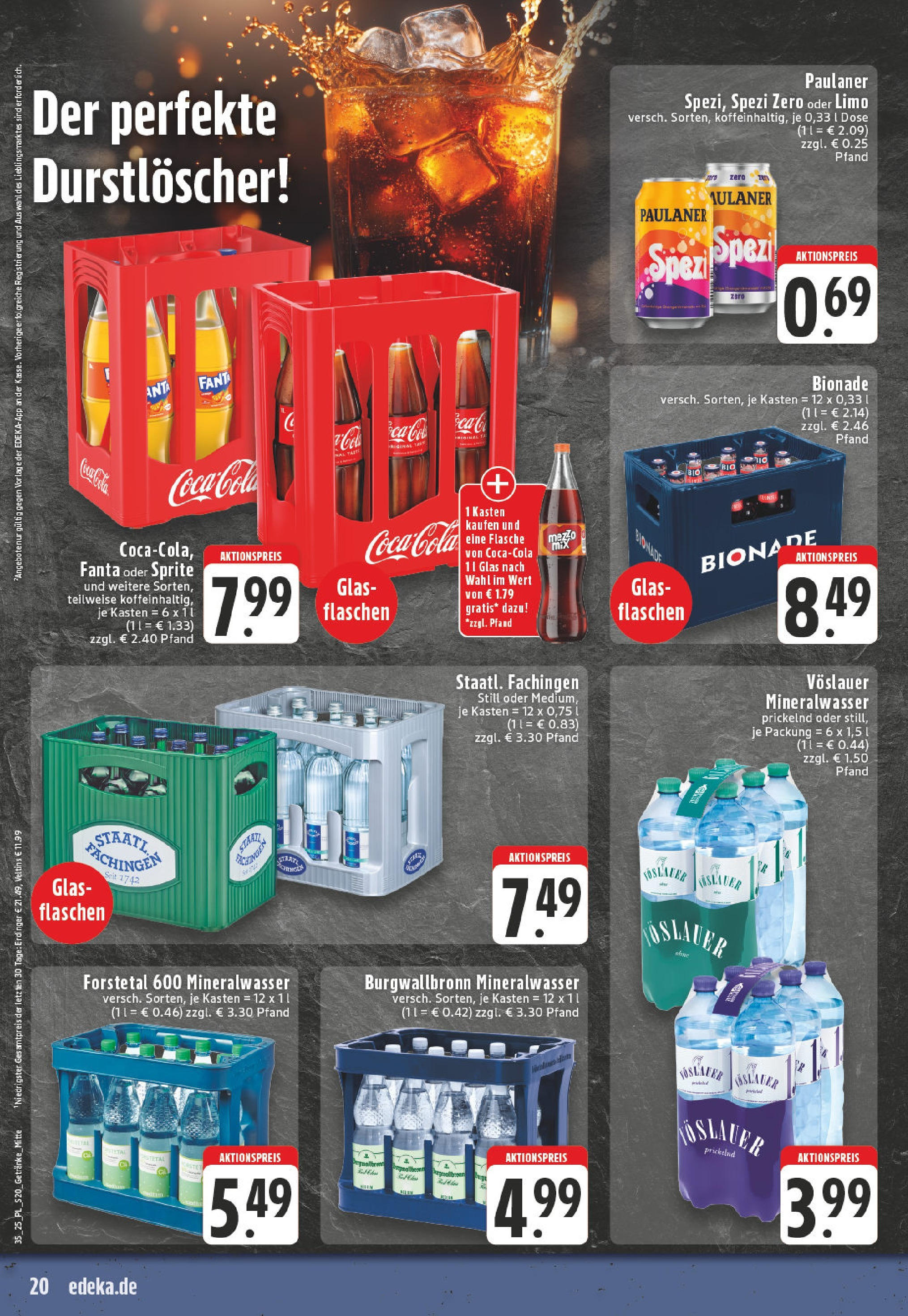 Edeka prospekt Castrop-Rauxel (ab 24.08.2025) » Angebote Online | Seite: 20 | Produkte: Durstloscher, Fanta, Cola, Bionade Edeka prospekt Castrop-Rauxel (ab 24.08.2025) » Angebote Online | Seite: 20 | Produkte: Durstloscher, Fanta, Cola, Bionade