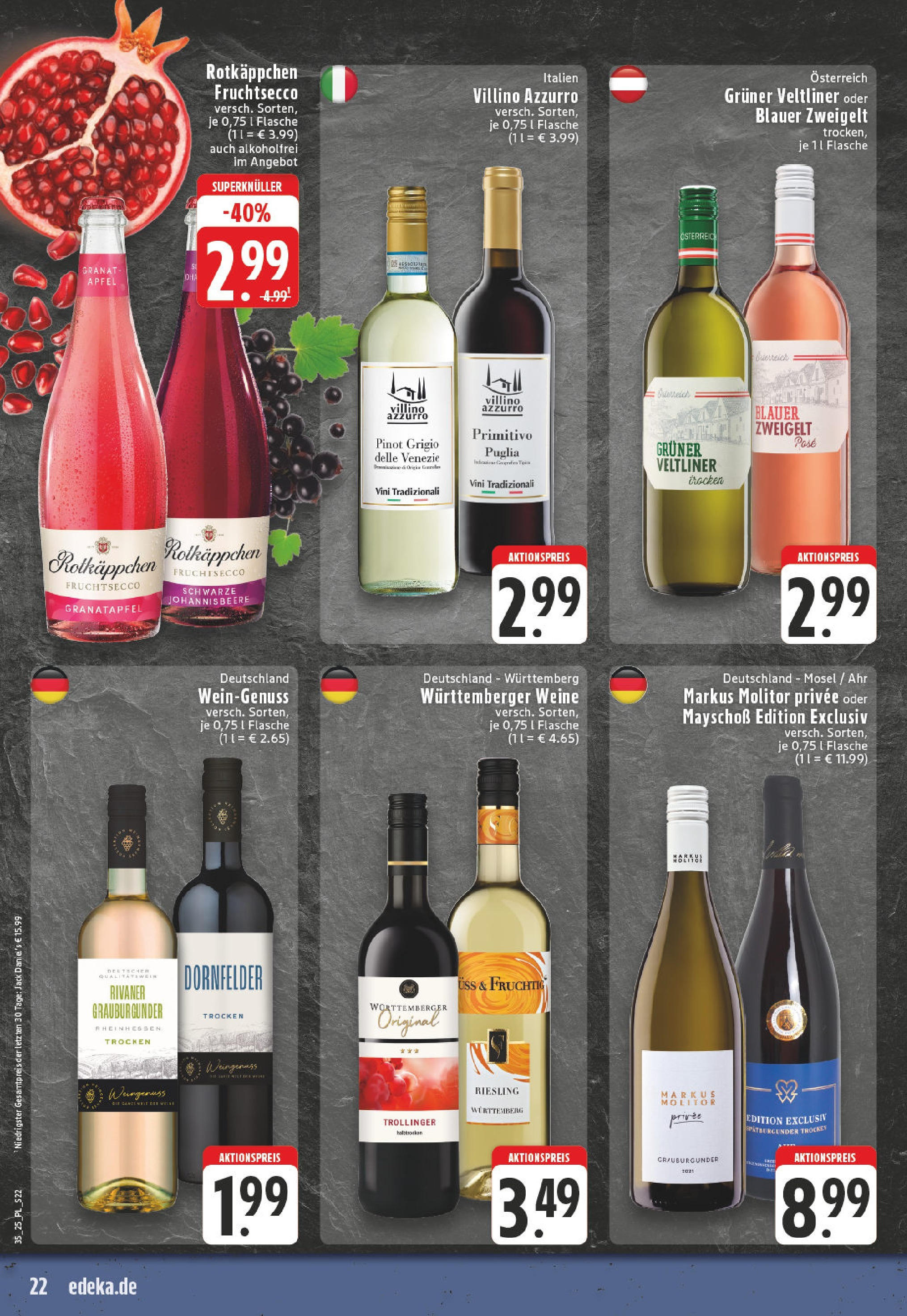 Edeka prospekt Castrop-Rauxel (ab 24.08.2025) » Angebote Online | Seite: 22 | Produkte: Granatapfel, Jack Daniel's, Fruchtsecco, Rotkäppchen Edeka prospekt Castrop-Rauxel (ab 24.08.2025) » Angebote Online | Seite: 22 | Produkte: Granatapfel, Jack Daniel's, Fruchtsecco, Rotkäppchen