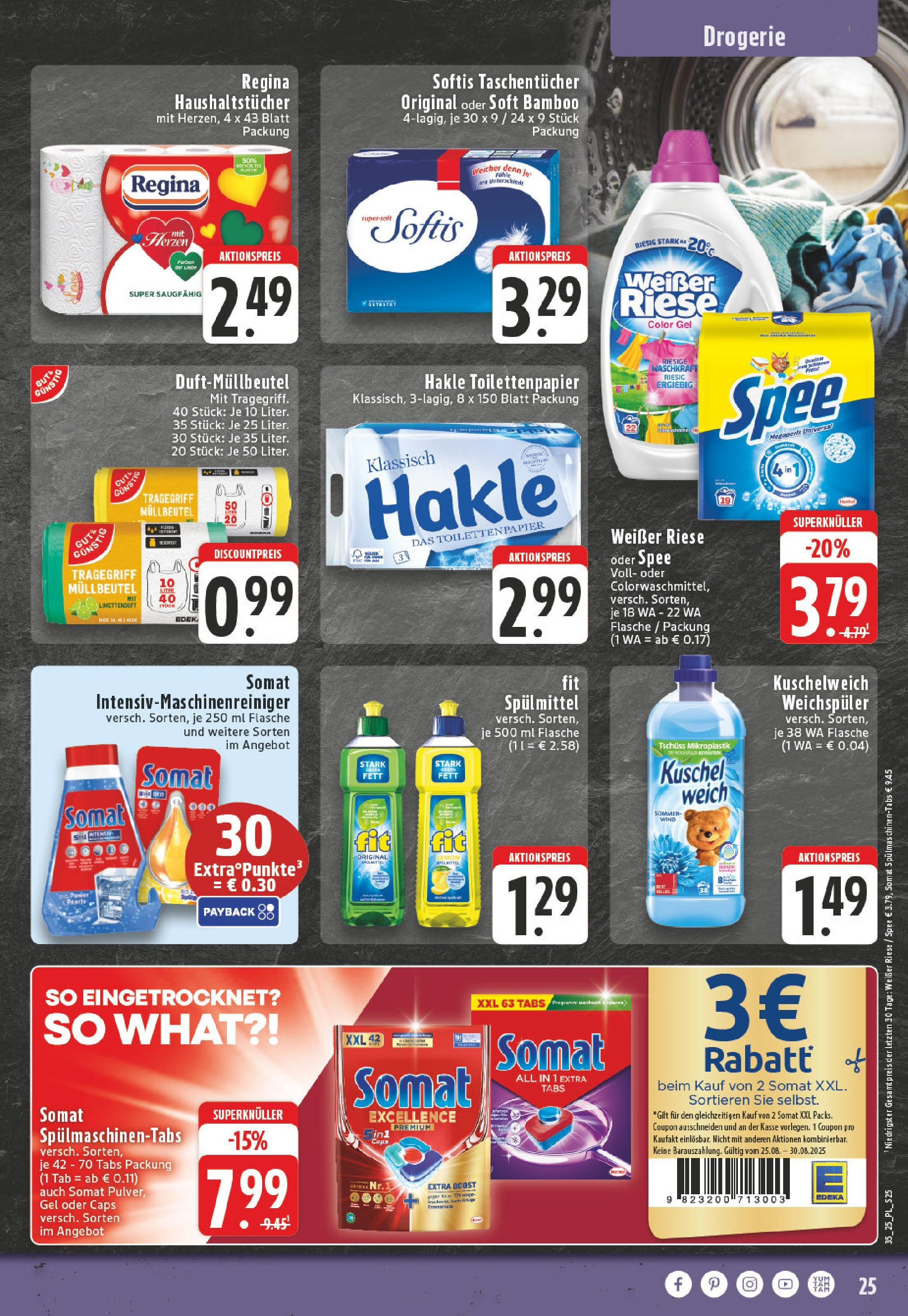 Edeka prospekt Castrop-Rauxel (ab 24.08.2025) » Angebote Online | Seite: 25 | Produkte: Kuschelweich, Spee, Weichspüler, Spülmaschinentabs Edeka prospekt Castrop-Rauxel (ab 24.08.2025) » Angebote Online | Seite: 25 | Produkte: Kuschelweich, Spee, Weichspüler, Spülmaschinentabs