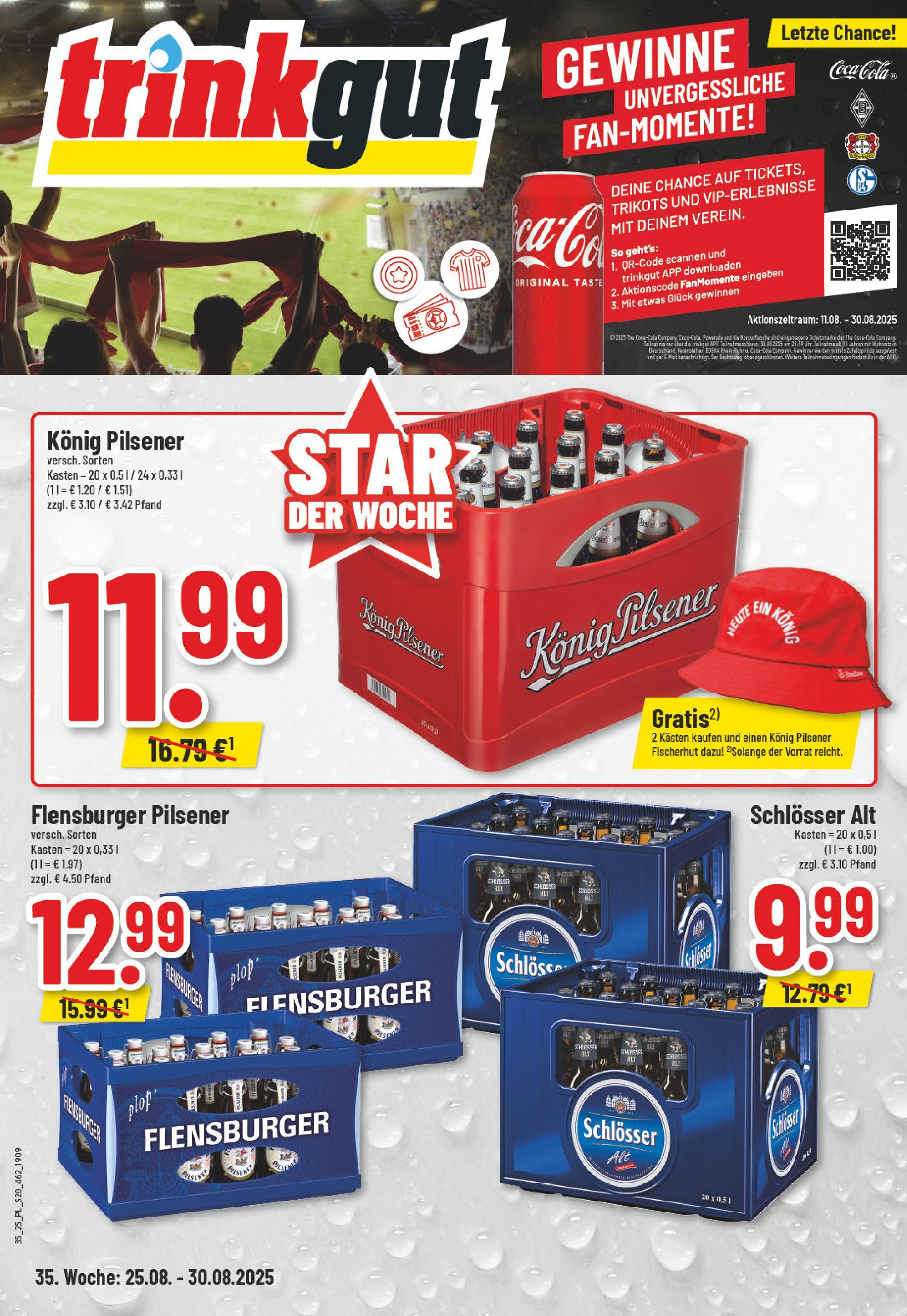 Edeka prospekt Moers-Rheinkamp (ab 24.08.2025) » Angebote Online | Seite: 20 | Produkte: Konig pilsener, Flensburger Edeka prospekt Moers-Rheinkamp (ab 24.08.2025) » Angebote Online | Seite: 20 | Produkte: Konig pilsener, Flensburger