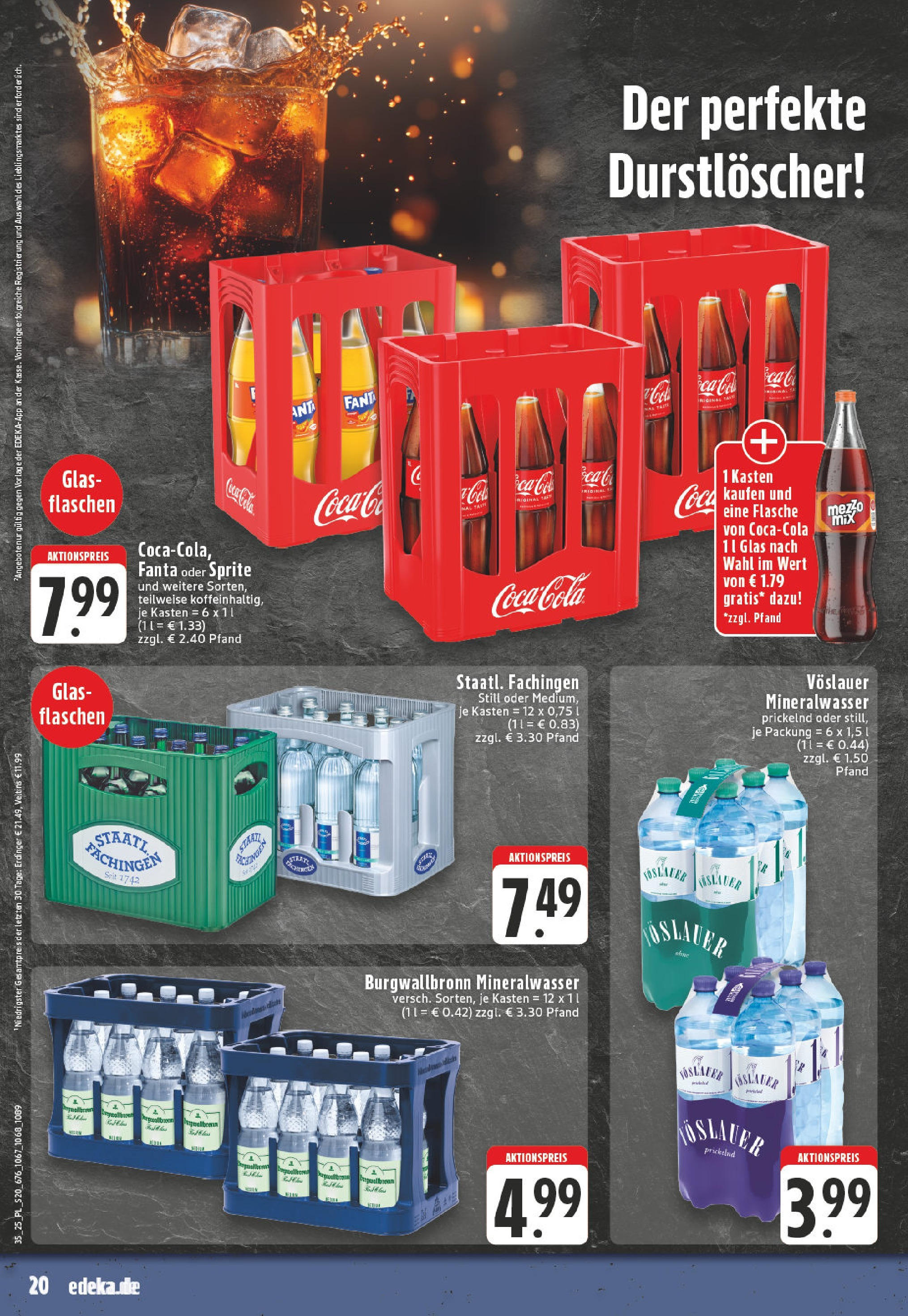 Edeka prospekt Linnich (ab 24.08.2025) » Angebote Online | Seite: 20 | Produkte: Durstloscher, Erdinger, Mineralwasser, Veltins Edeka prospekt Linnich (ab 24.08.2025) » Angebote Online | Seite: 20 | Produkte: Durstloscher, Erdinger, Mineralwasser, Veltins