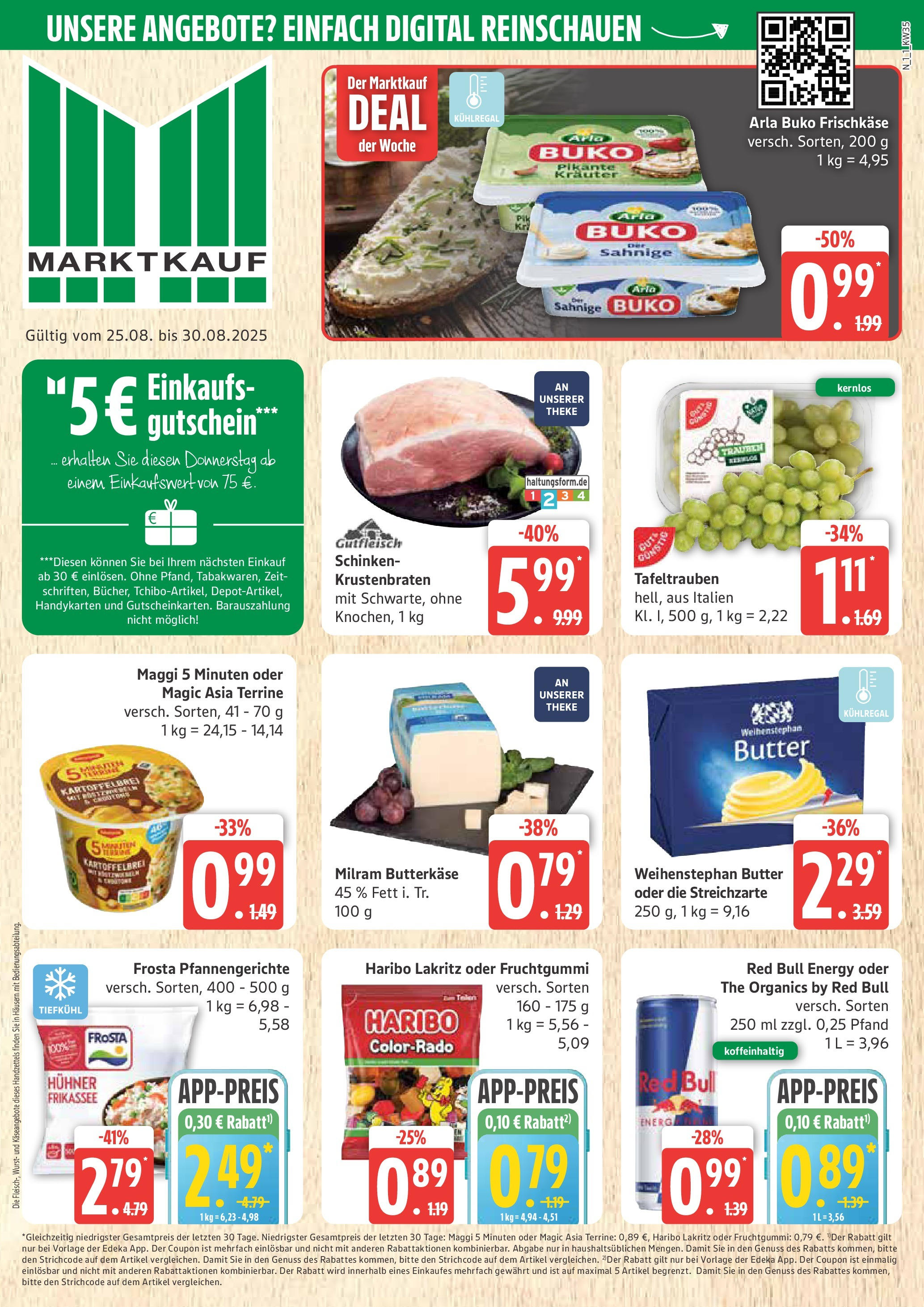 Marktkauf - Marktkauf: Wochenangebote (ab 24.08.2025) » Angebote ab Montag | Seite: 1 | Produkte: Haribo, Butter, Krustenbraten, Milram Marktkauf - Marktkauf: Wochenangebote (ab 24.08.2025) » Angebote online | Seite: 1 | Produkte: Haribo, Butter, Krustenbraten, Milram