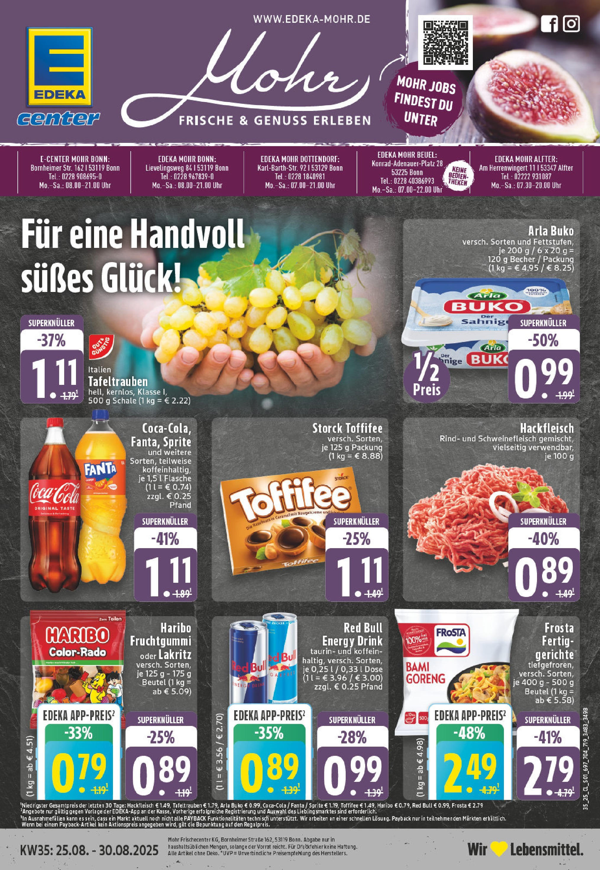 Edeka prospekt Alfter (ab 24.08.2025) » Angebote Online | Seite: 1 | Produkte: Fanta, Arla buko, Uhr, Hackfleisch Edeka prospekt Alfter (ab 24.08.2025) » Angebote Online | Seite: 1 | Produkte: Fanta, Arla buko, Uhr, Hackfleisch